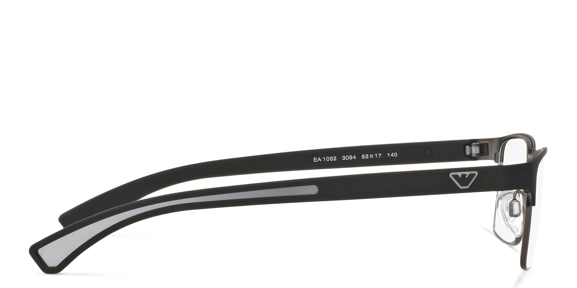 Emporio Armani Rectangle Eyeglasses in Black – Product Photo 3