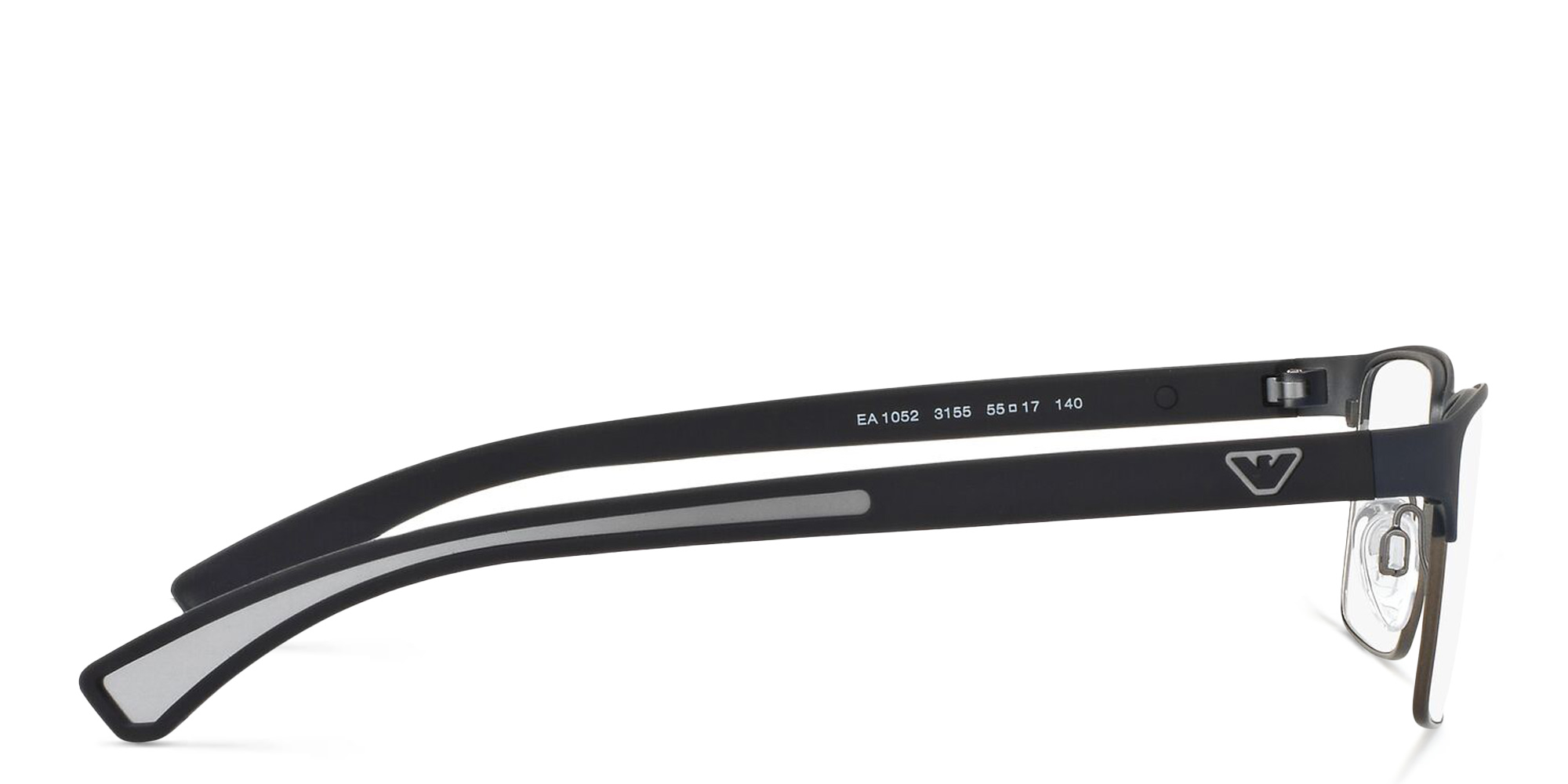 نظارة طبية مستطيلة من امبوريو أرماني بلون مطاط أزرق ورصاصي - صورة المنتج 3