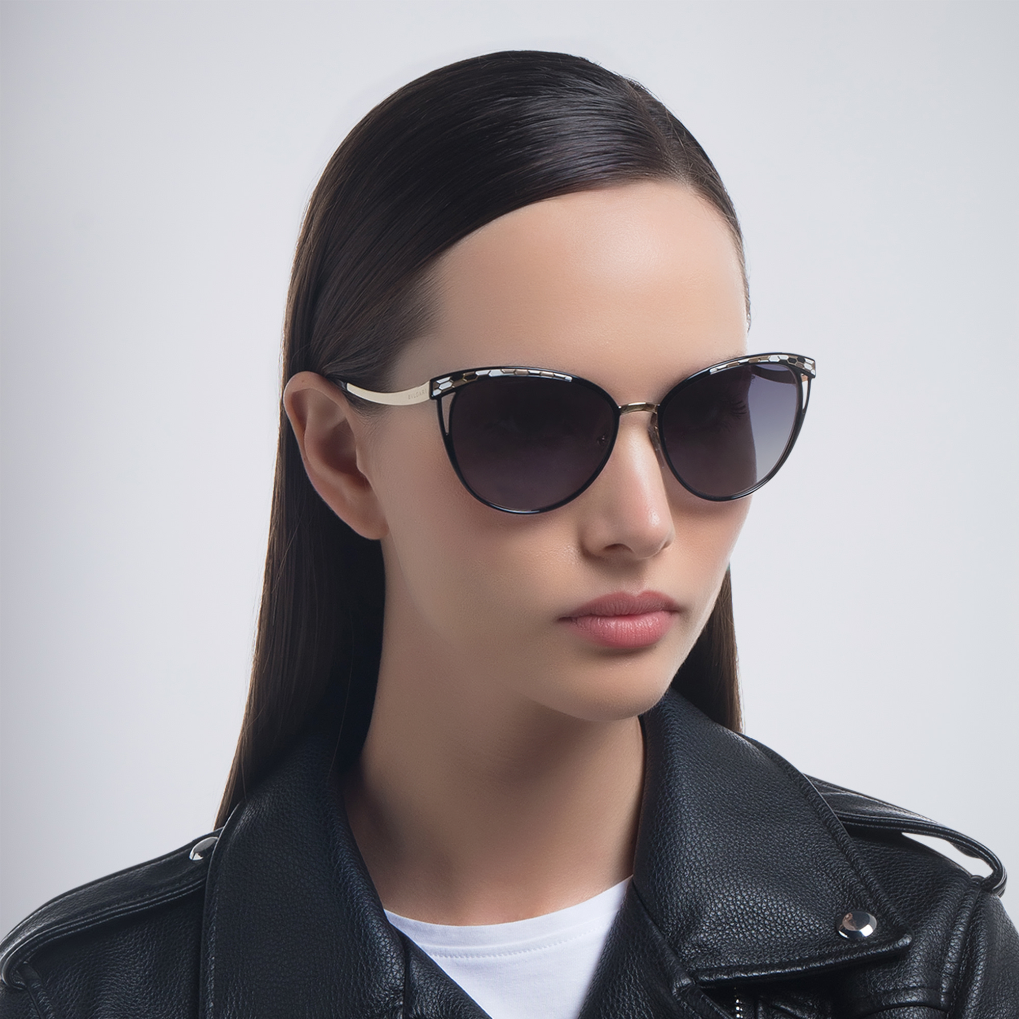 BVLGARI Panthos Sunglasses in Black/Pale Gold – Product Photo 5