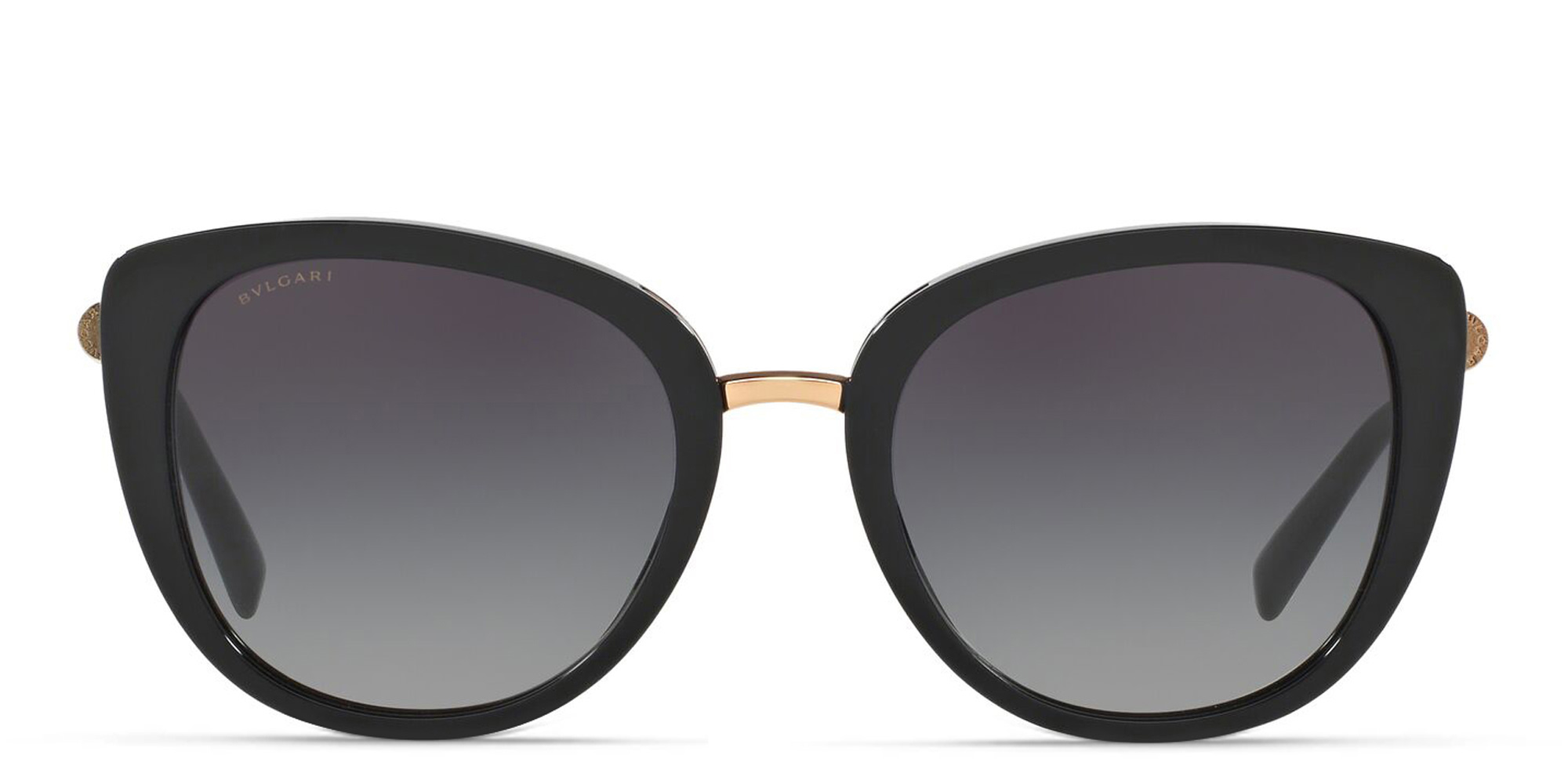 Shop BVLGARI Cat Eye Sunglasses in Black online.