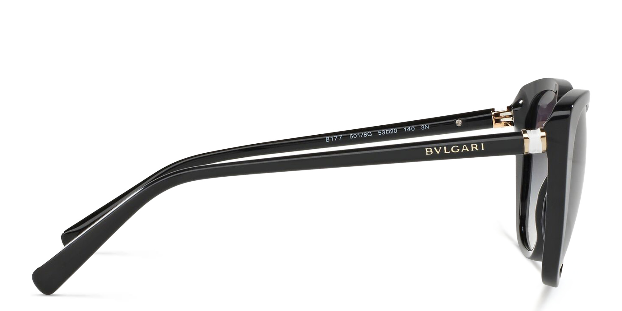 Shop BVLGARI Cat Eye Sunglasses in Black online.