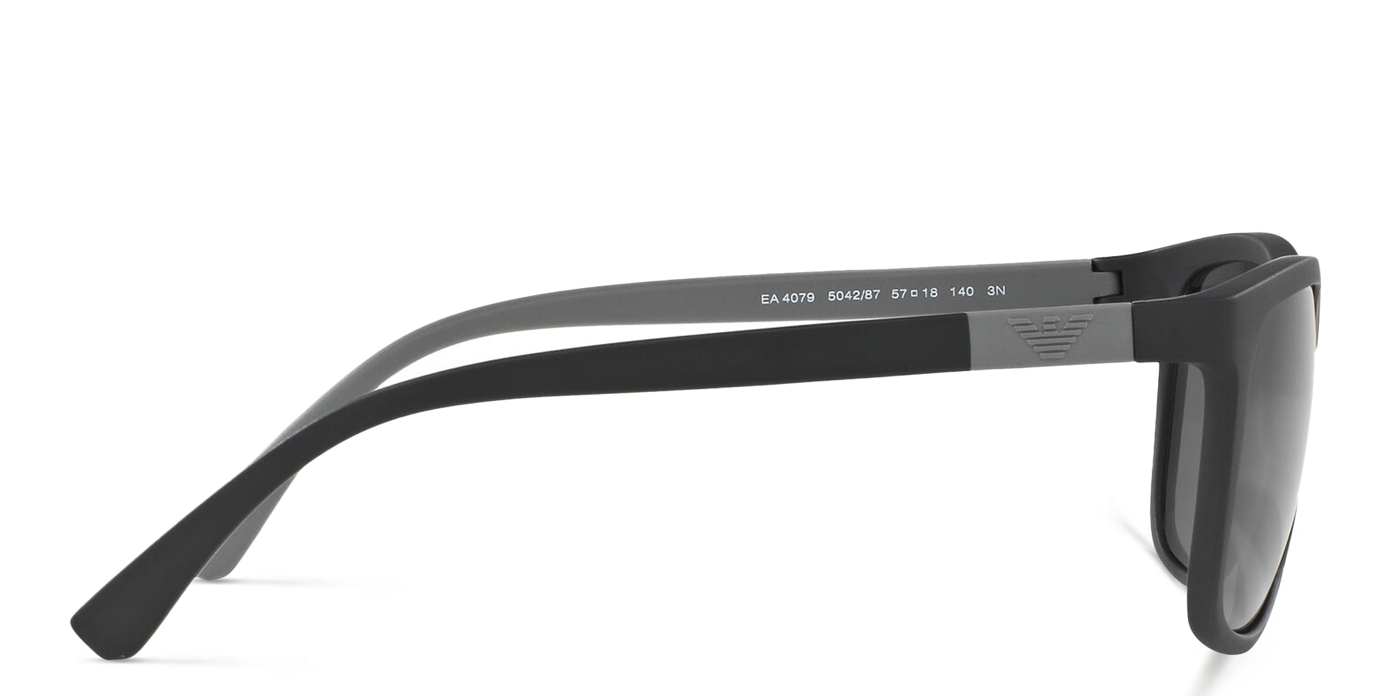 Emporio Armani Square Sunglasses in Matte Black – Product Photo 3