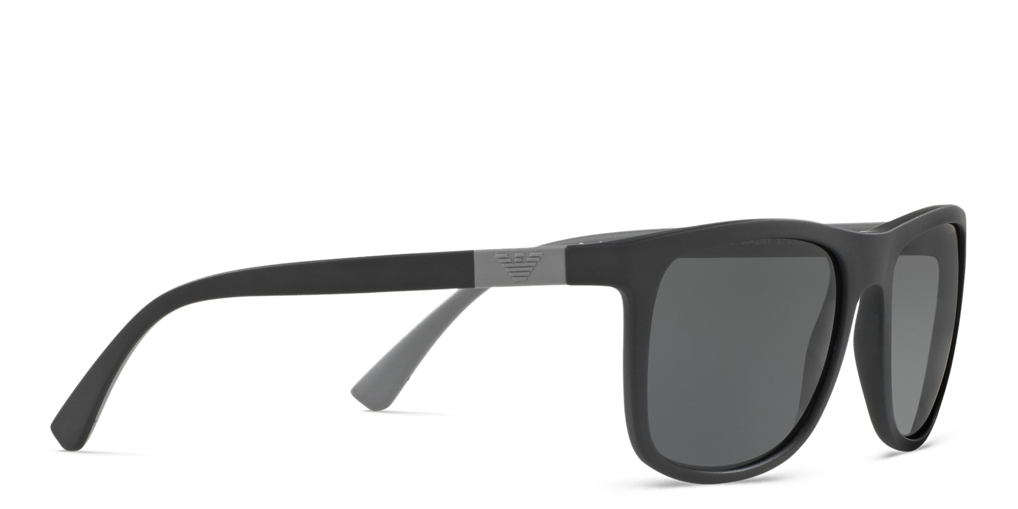 Emporio Armani Square Sunglasses in Matte Black – Product Photo 4