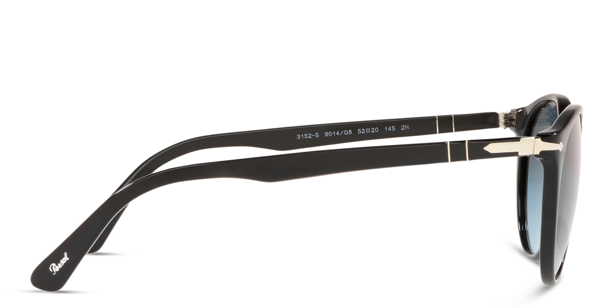 PERSOL Round Sunglasses in Black – Product Photo 3