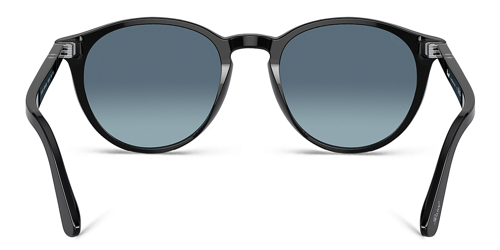 PERSOL Round Sunglasses in Black – Product Photo 4