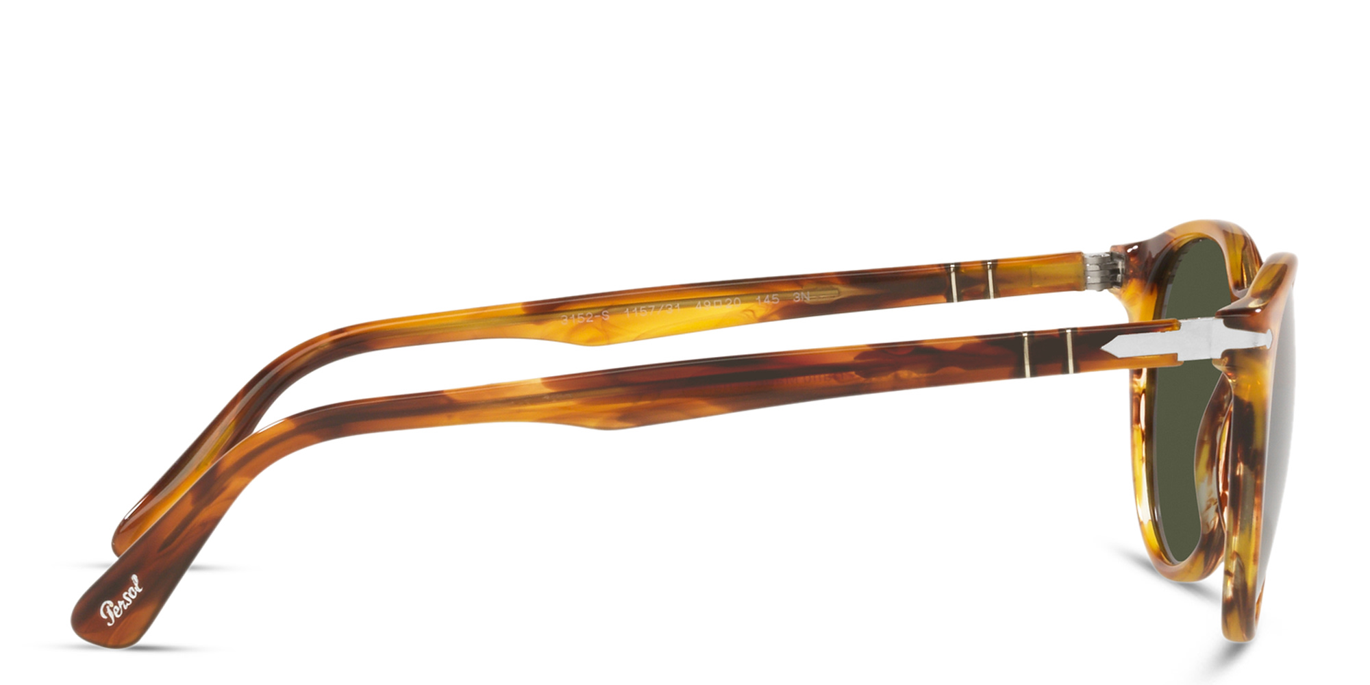 Shop PERSOL Round Sunglasses in Striped Brown online.