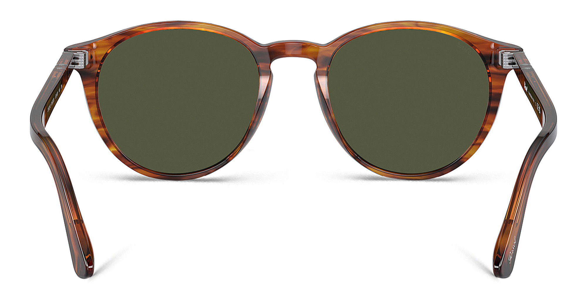 Shop PERSOL Round Sunglasses in Striped Brown online.