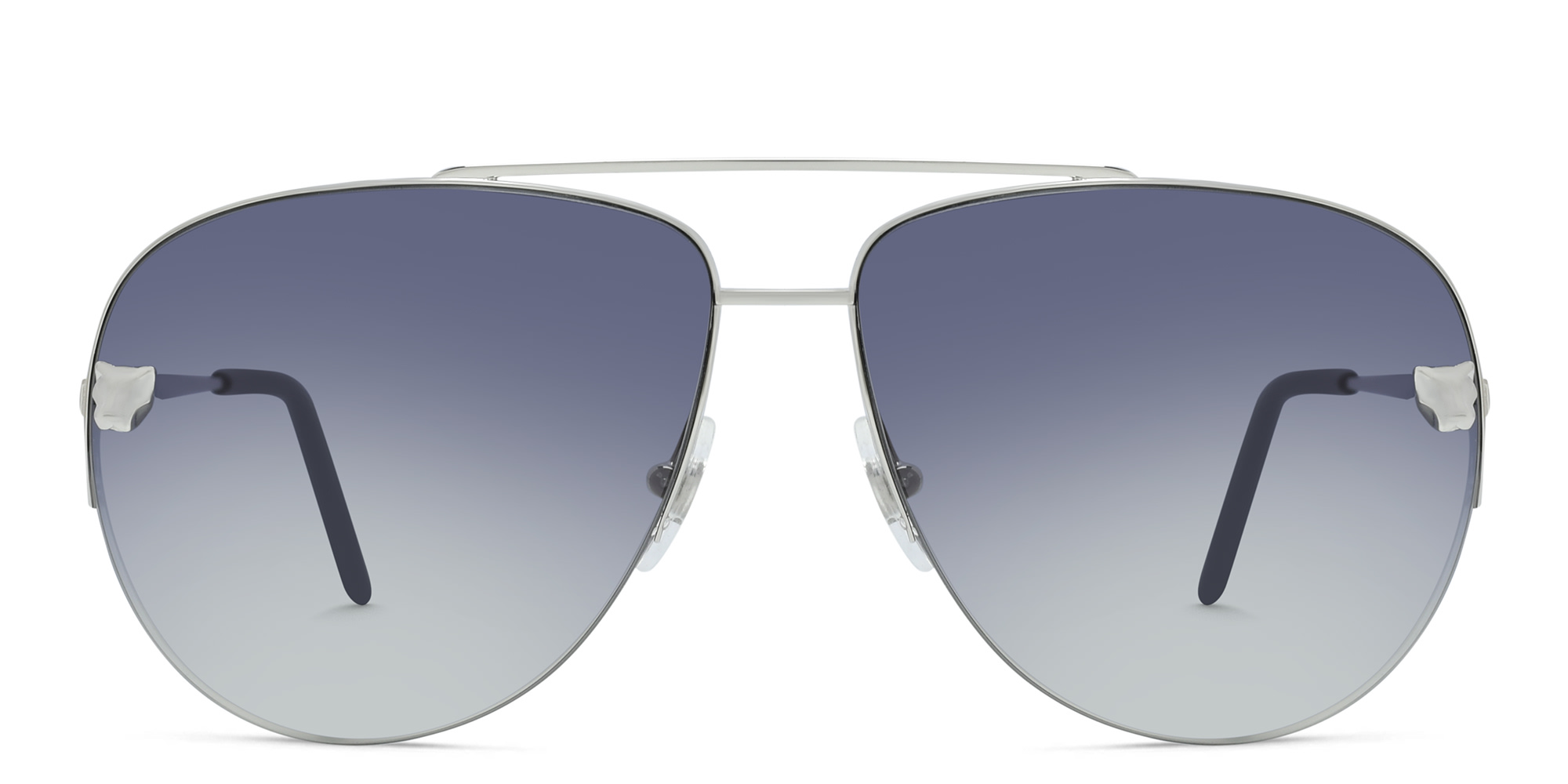 Cartier Panthère de Cartier Unisex Aviator Sunglasses in Silver – Product Photo 1