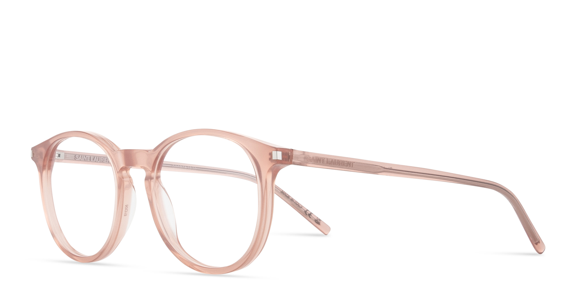 نظارات طبية دائرية بشعار العلامة من سان لوران بلون زهري - صورة المنتج 2