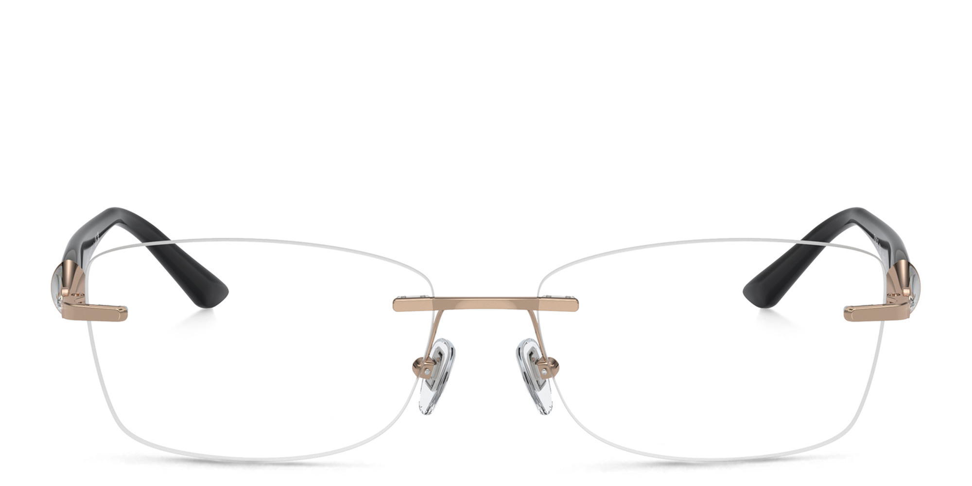 BVLGARI Rimless Rectangle Eyeglasses in Pink Gold – Product Photo 1