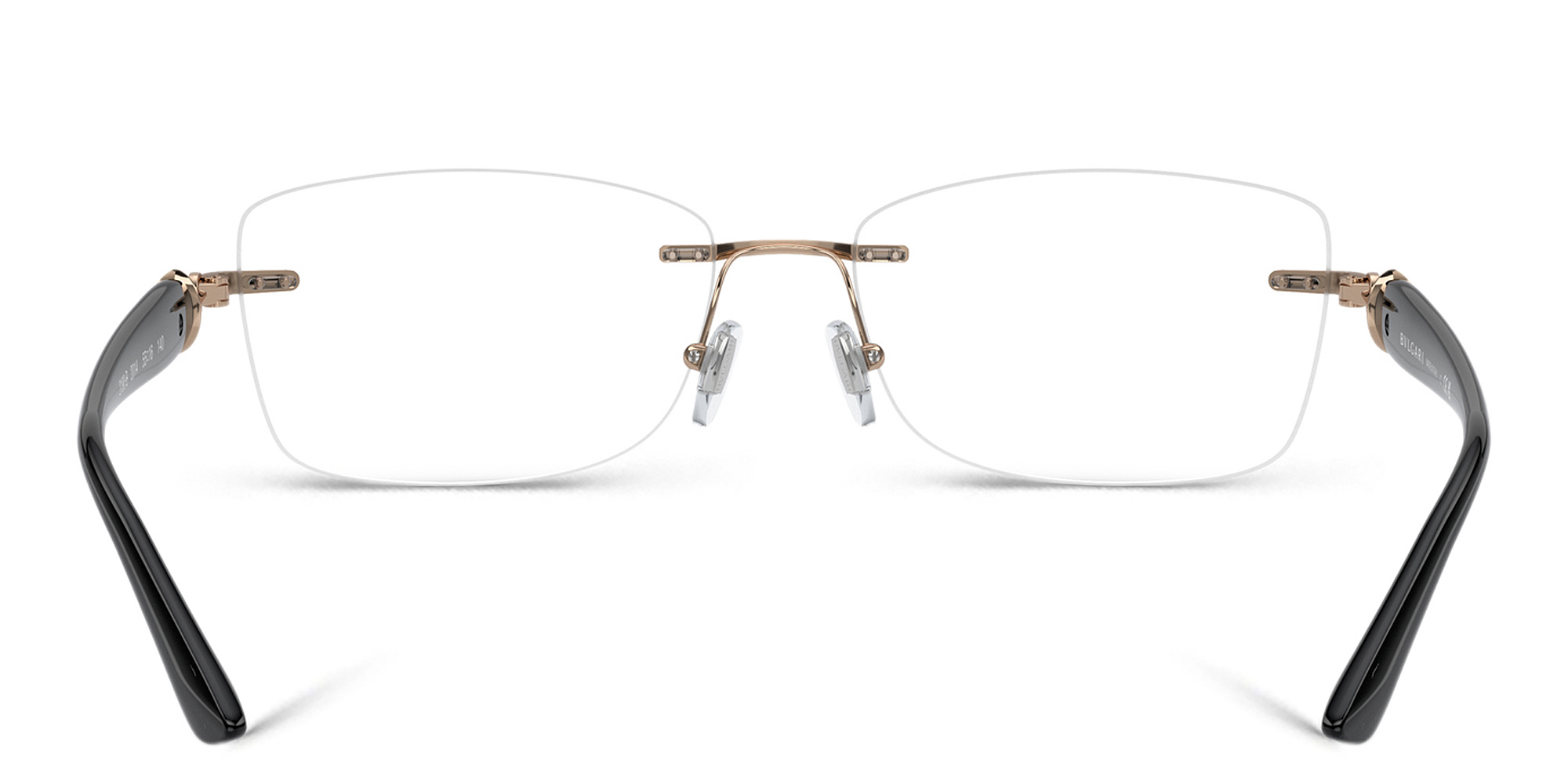 BVLGARI Rimless Rectangle Eyeglasses in Pink Gold – Product Photo 4