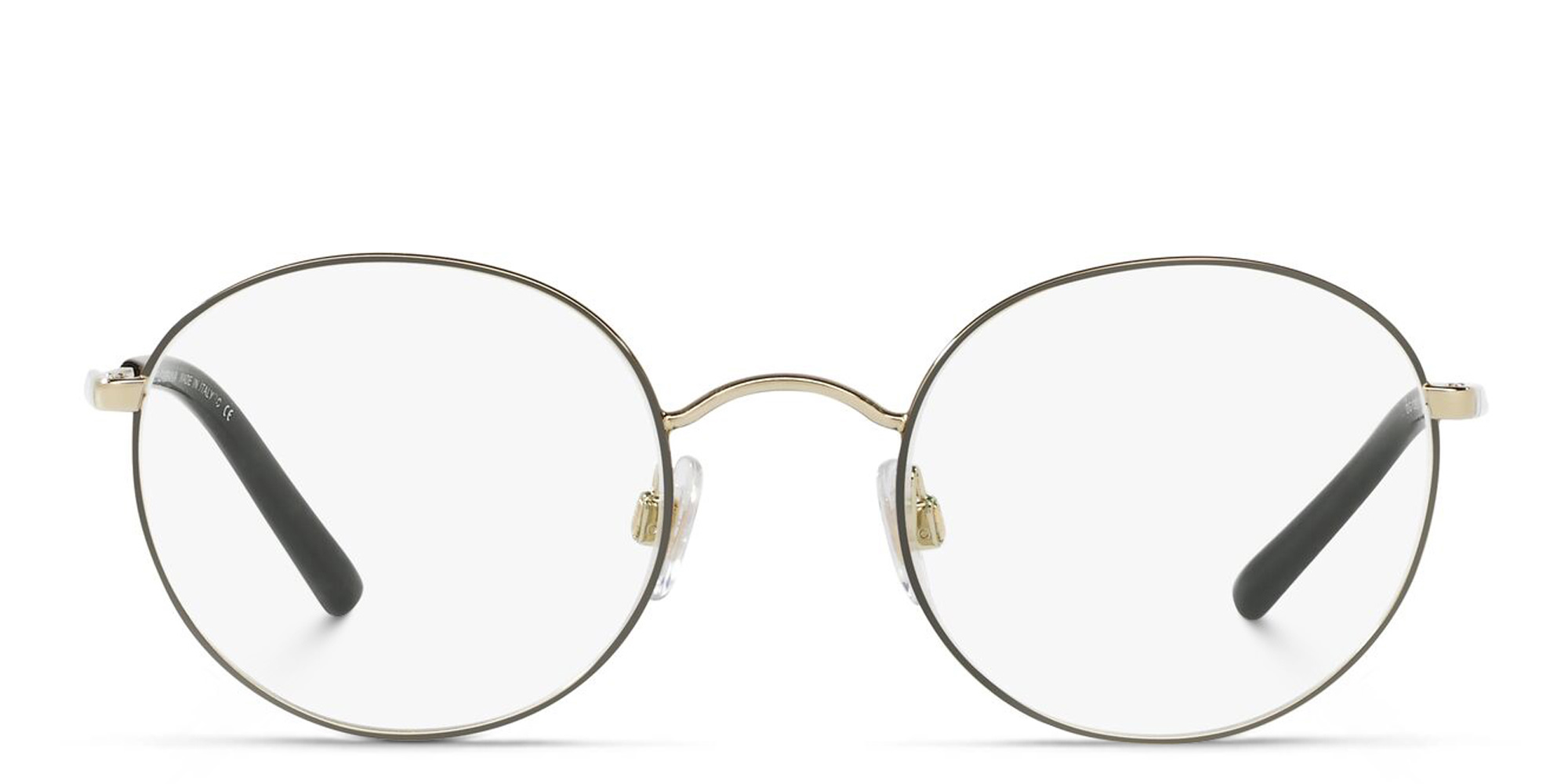 Dolce & Gabbana Round Eyeglasses in Matte Black/Pale Gold – Product Photo 1