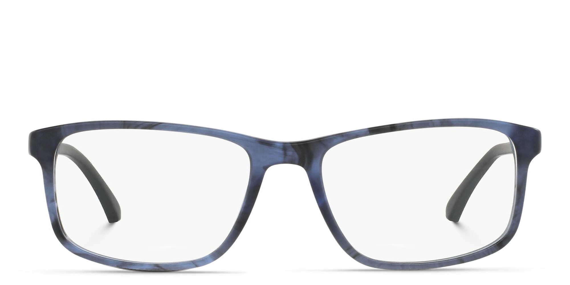 Emporio Armani Rectangle Eyeglasses in Matte Striped Blue – Product Photo 1