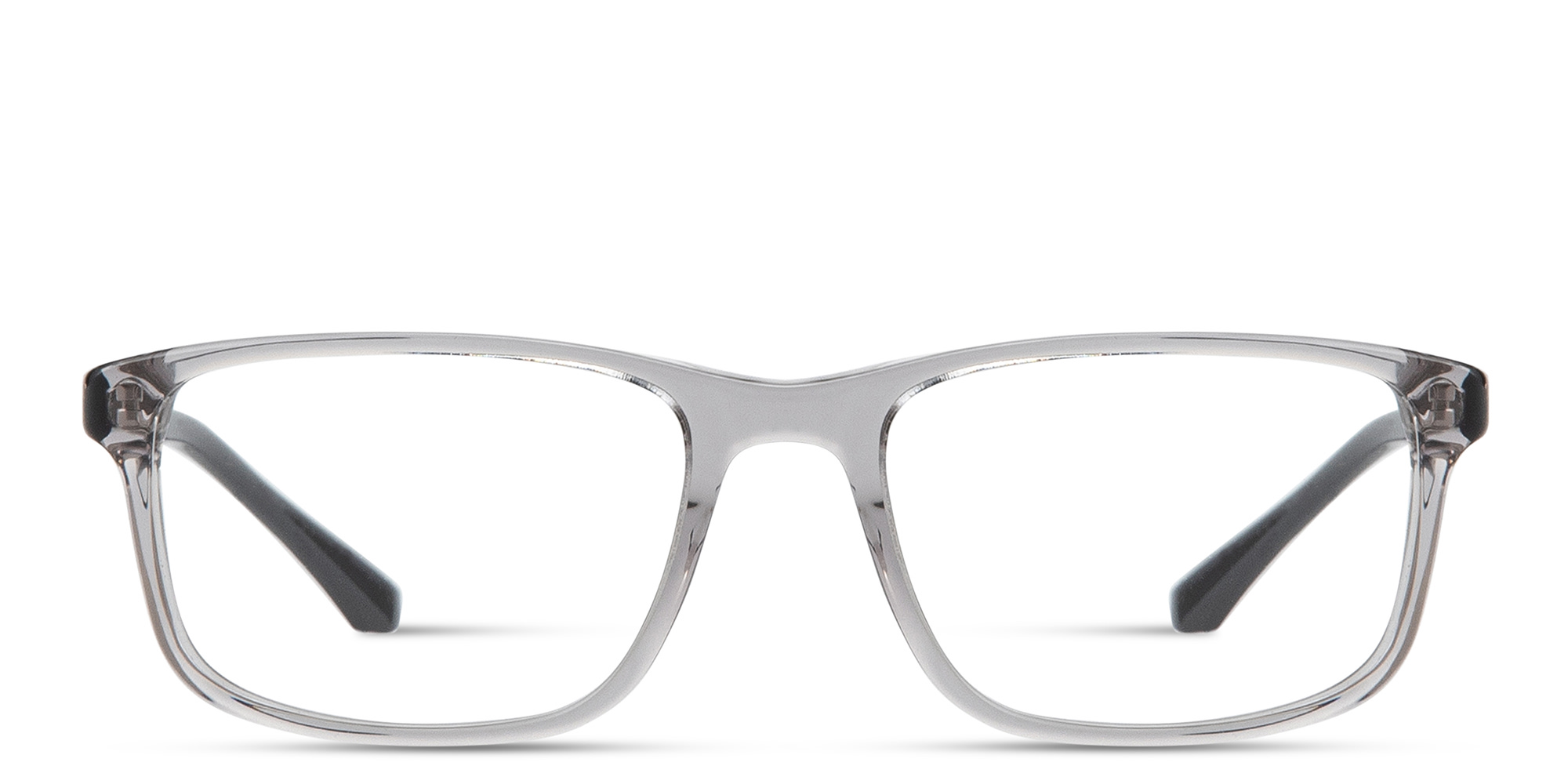 Emporio Armani Essential Leisure Rectangle Eyeglasses in Transparent Grey – Product Photo 1