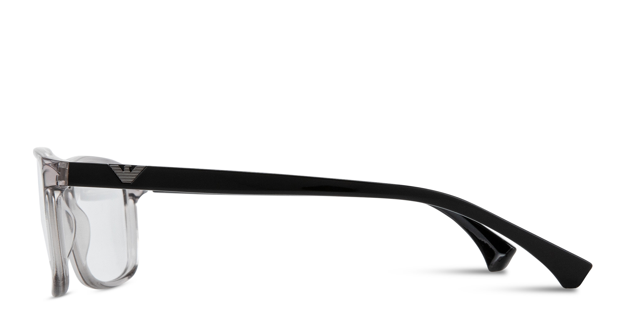Emporio Armani Essential Leisure Rectangle Eyeglasses in Transparent Grey – Product Photo 4