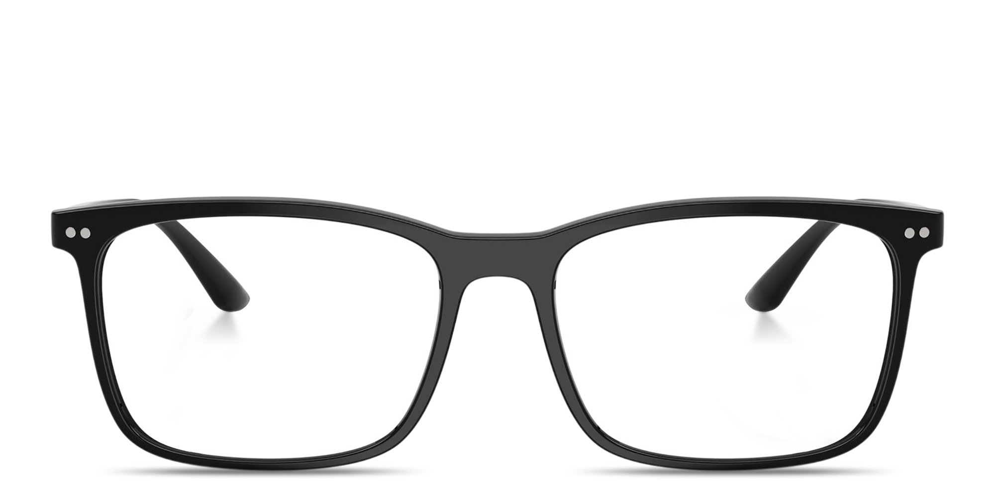 GIORGIO ARMANI Engraved Logo Square Eyeglasses in Shiny Black – Product Photo 1