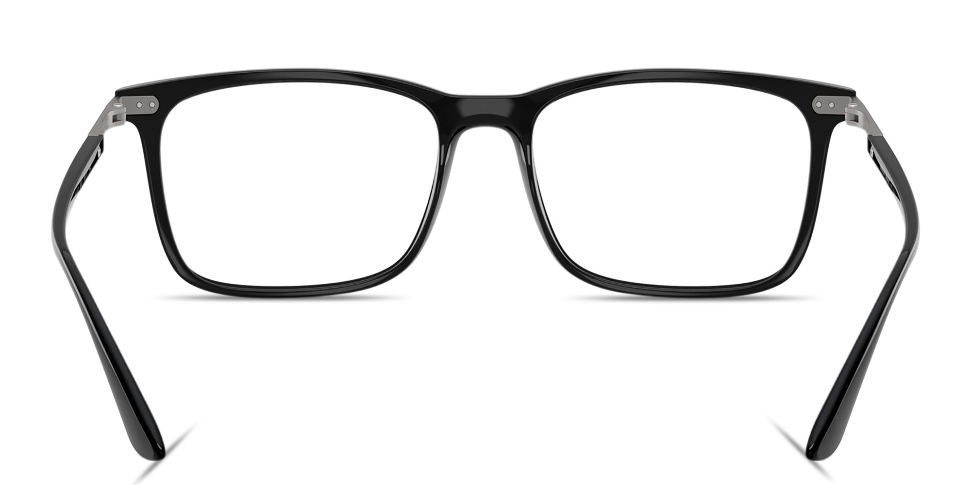 GIORGIO ARMANI Engraved Logo Square Eyeglasses in Shiny Black – Product Photo 4
