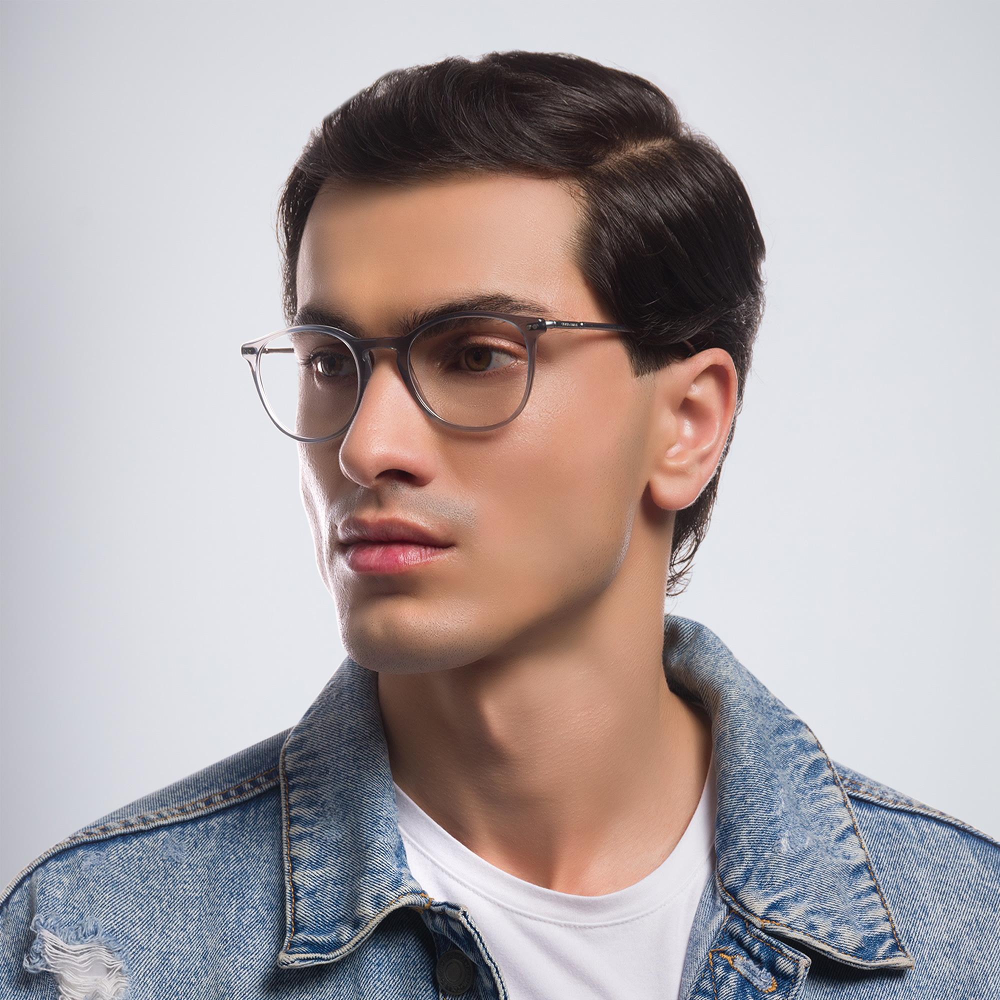 GIORGIO ARMANI Panthos Eyeglasses in Opal Grey – Product Photo 5