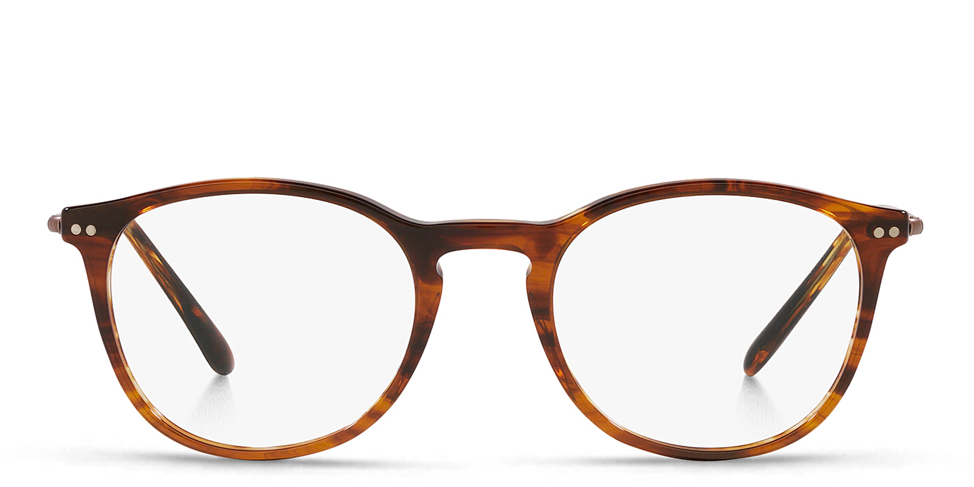 GIORGIO ARMANI Round Eyeglasses in Striped Brown – Product Photo 1