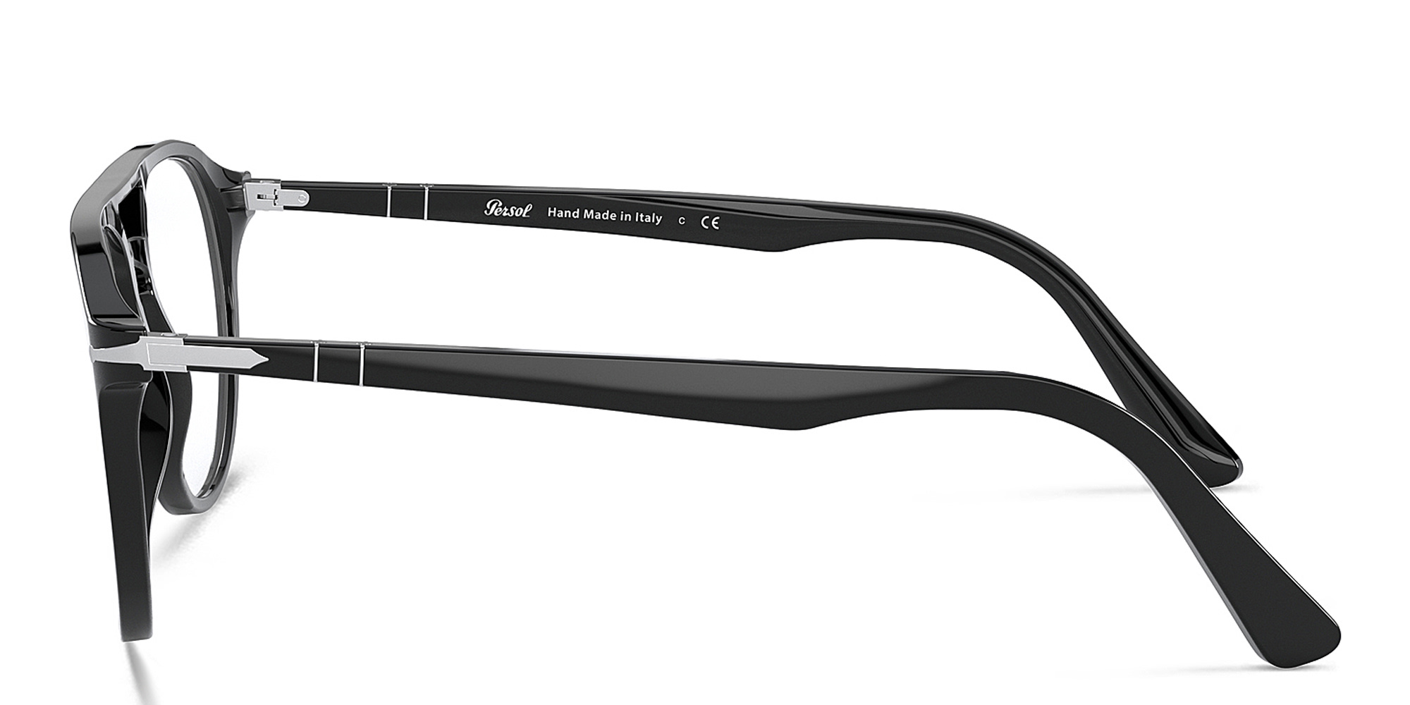 نظارات طبية أفياتور من بيرسول بلون أسود - صورة المنتج 3