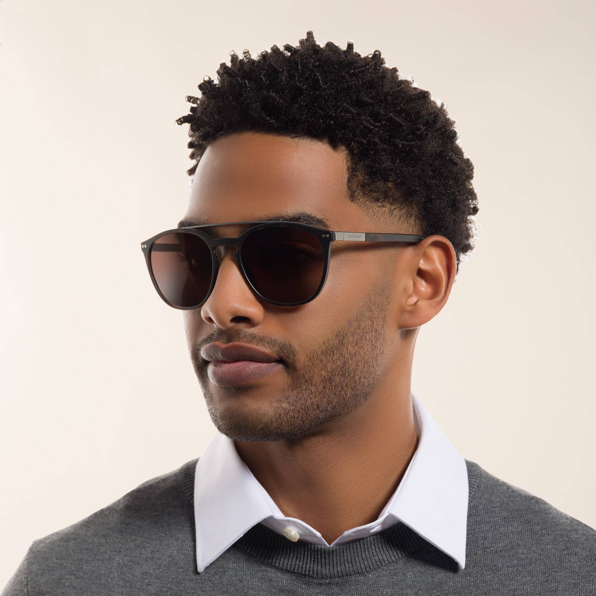 GIORGIO ARMANI Panthos Sunglasses in Matte Dark Havana – Product Photo 5