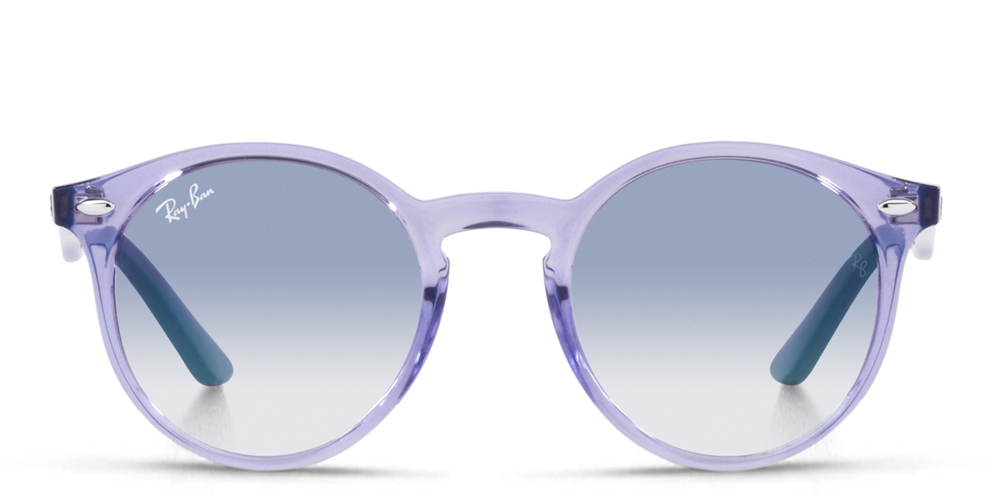 Ray-Ban Junior Kids Glossy Round Sunglasses in Transparent Violet – Product Photo 1