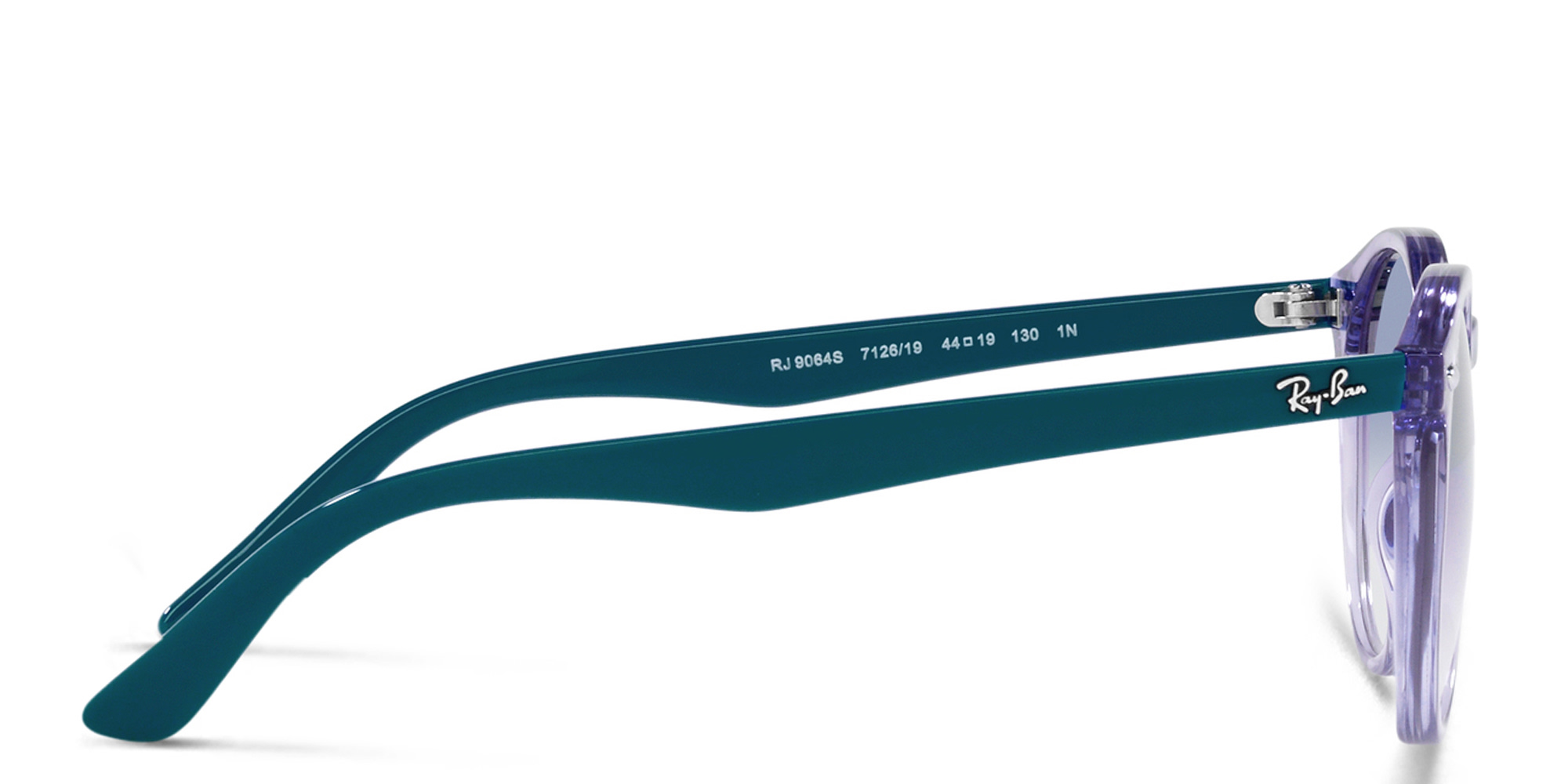 Ray-Ban Junior Kids Glossy Round Sunglasses in Transparent Violet – Product Photo 3