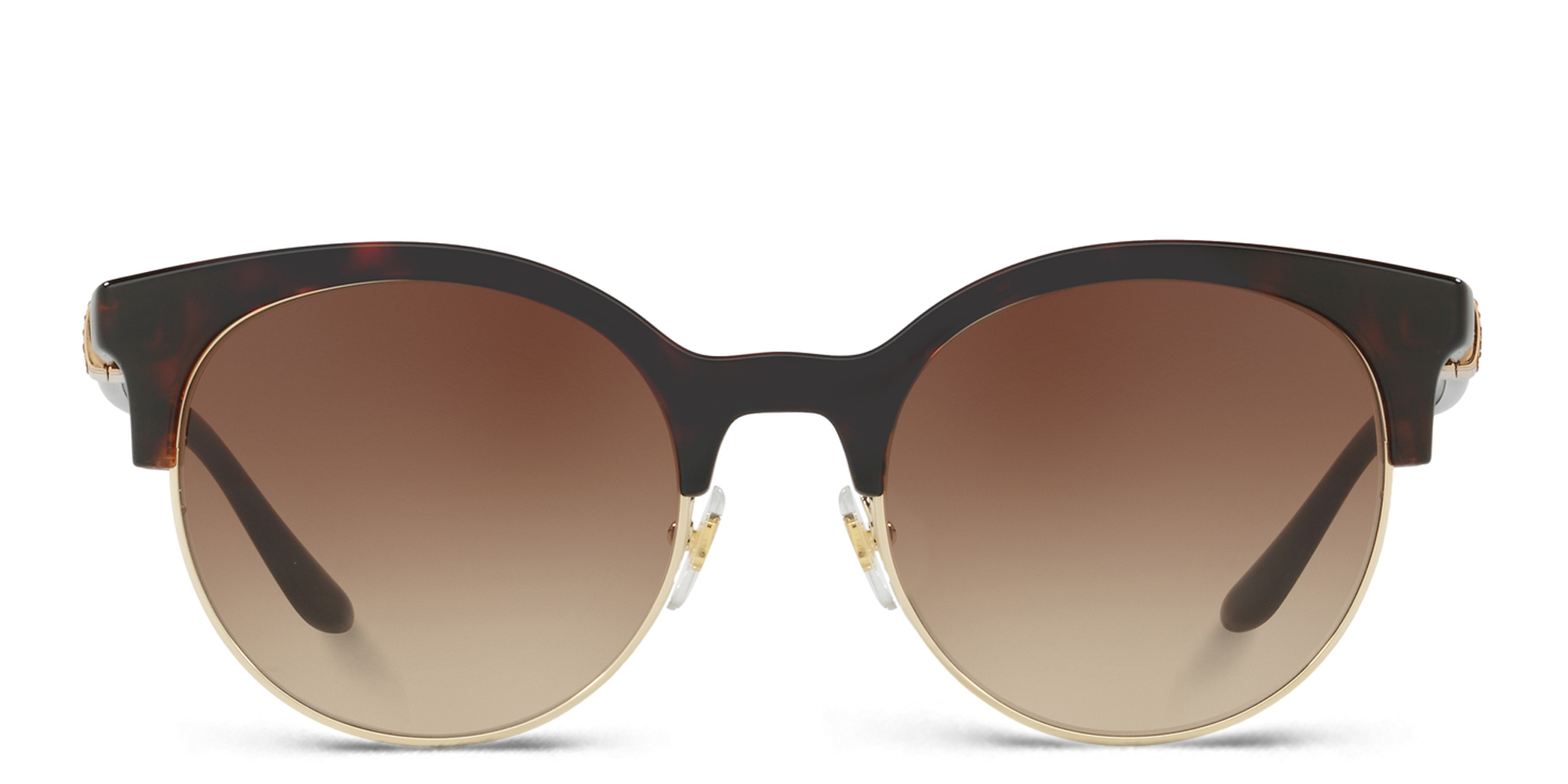 VERSACE Greca Motif Round Sunglasses in Havana – Product Photo 1