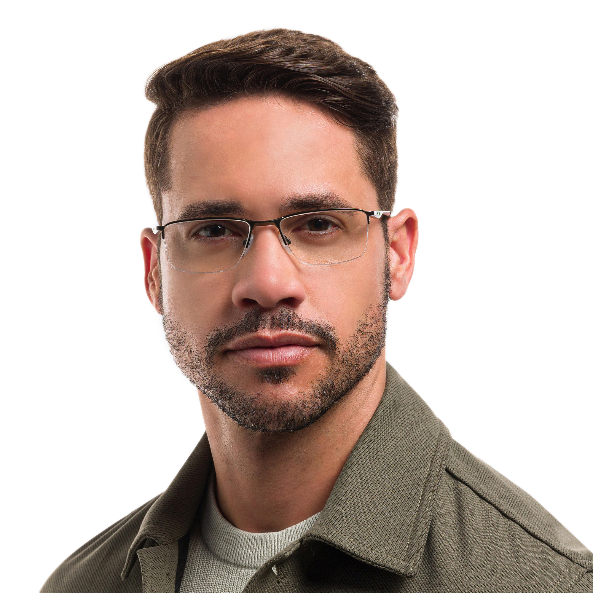 نظارات طبية سوكيت 5.5 مستطيلة بنصف إطار من اوكلي بلون ساتن بيوتر - صورة المنتج 6