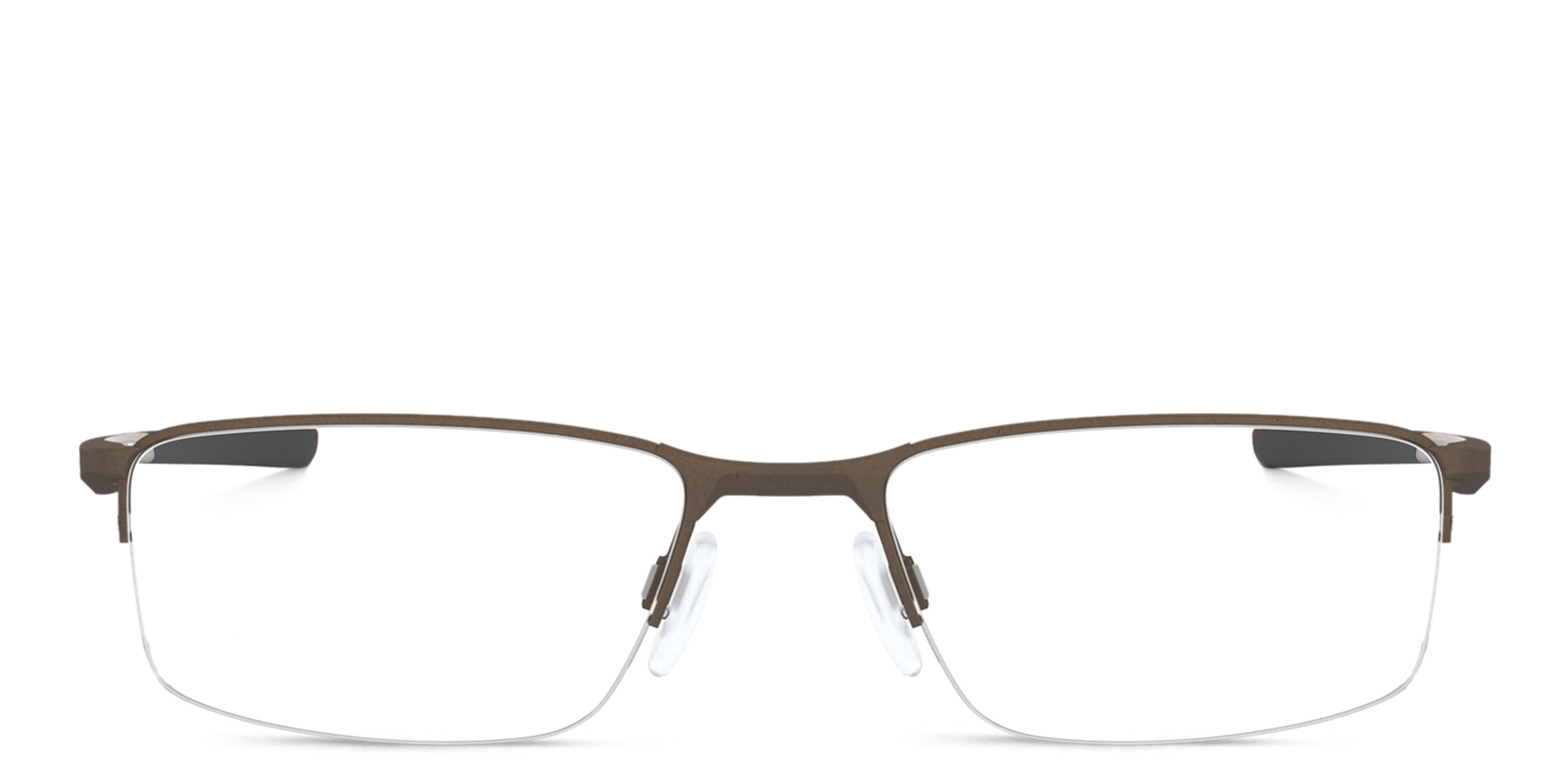 Oakley Half-Rim Rectangle Eyeglasses in Brown – Product Photo 1