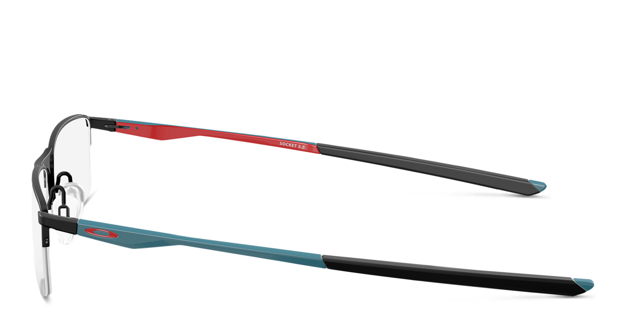 Shop Oakley Half-Rim Rectangle Eyeglasses in Satin Black online.