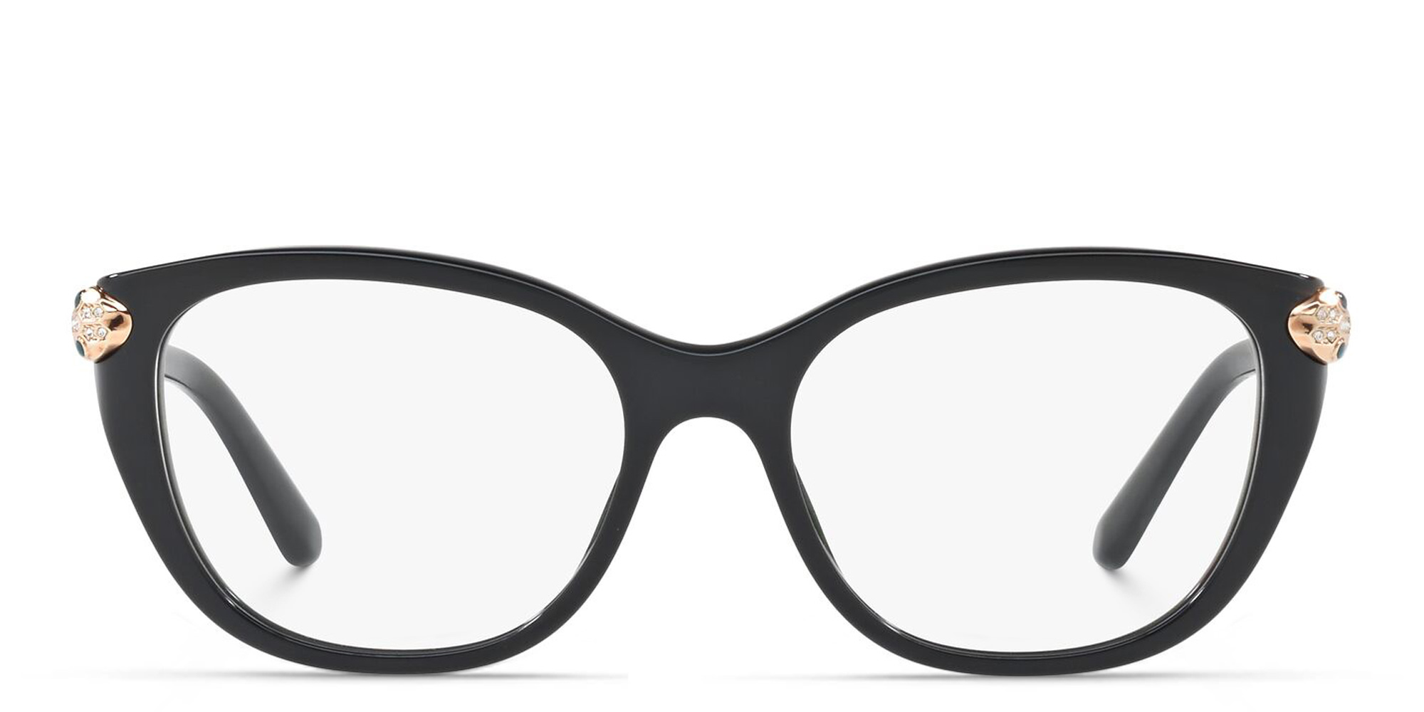 BVLGARI Square Eyeglasses in Black – Product Photo 1