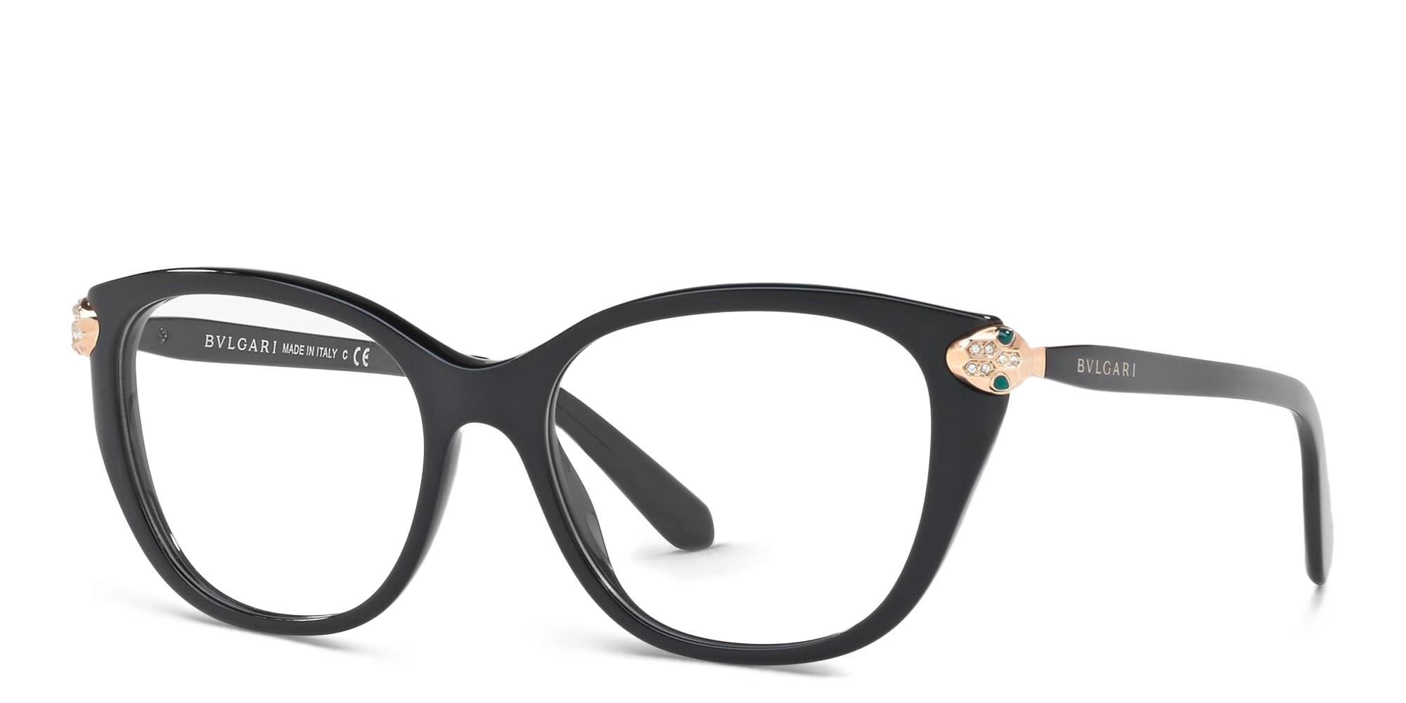 BVLGARI Square Eyeglasses in Black – Product Photo 2