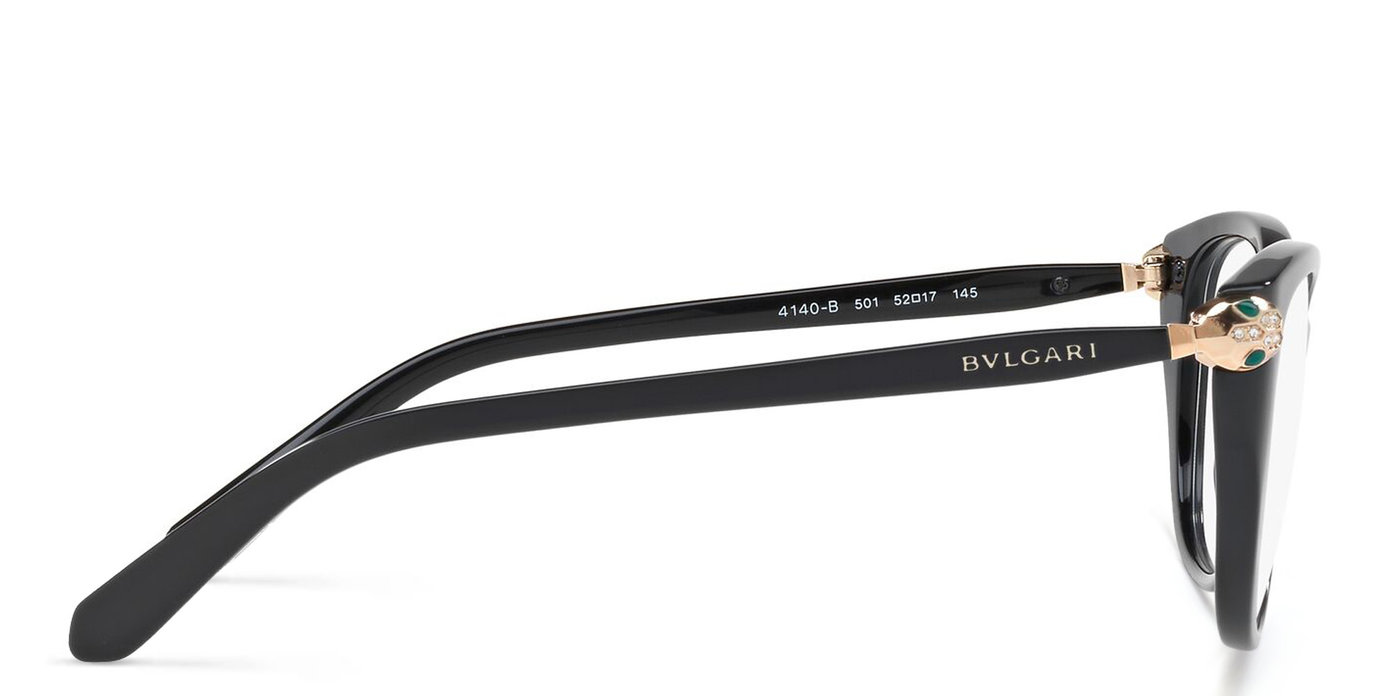 BVLGARI Square Eyeglasses in Black – Product Photo 3