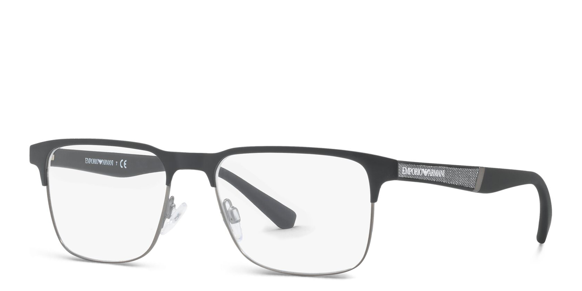 Emporio Armani Rectangle Eyeglasses in Black – Product Photo 2