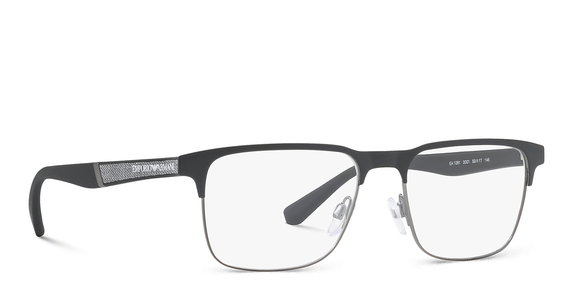 Emporio Armani Rectangle Eyeglasses in Black – Product Photo 4