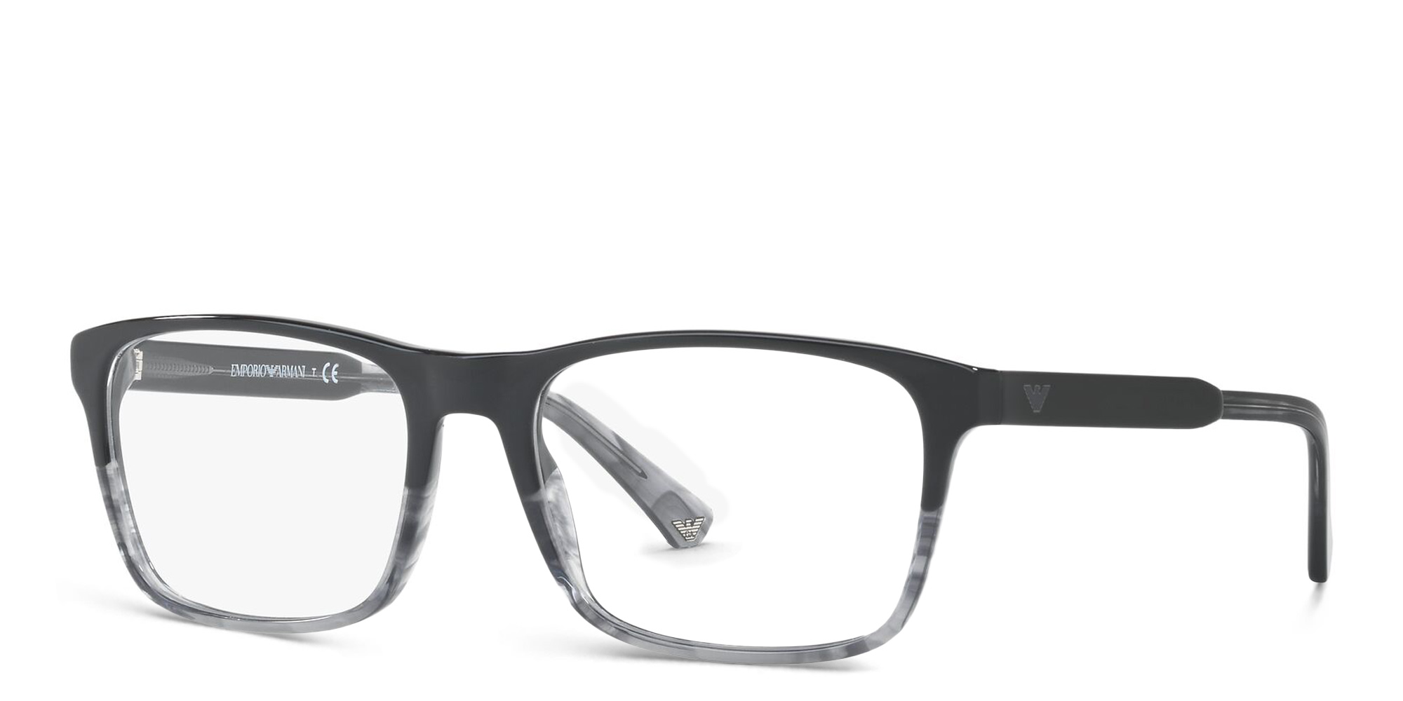 Emporio Armani Rectangle Eyeglasses in Black – Product Photo 2