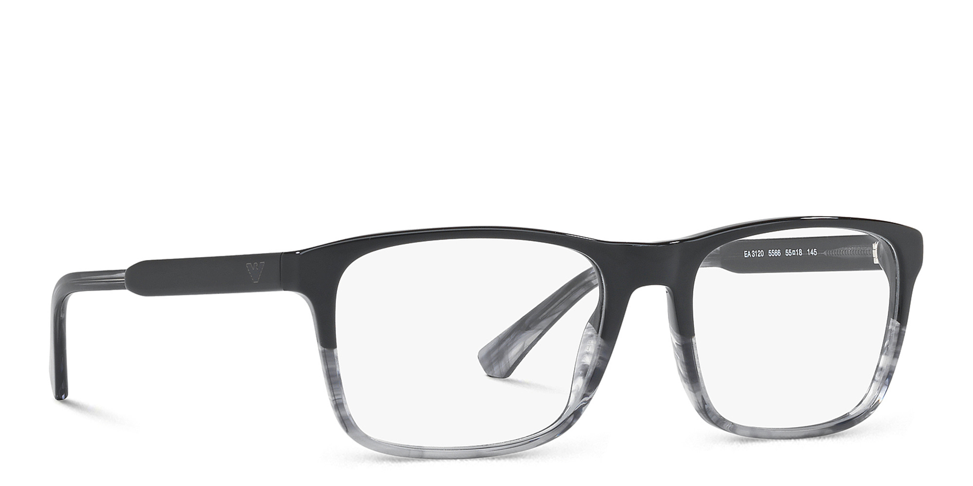 Emporio Armani Rectangle Eyeglasses in Black – Product Photo 4