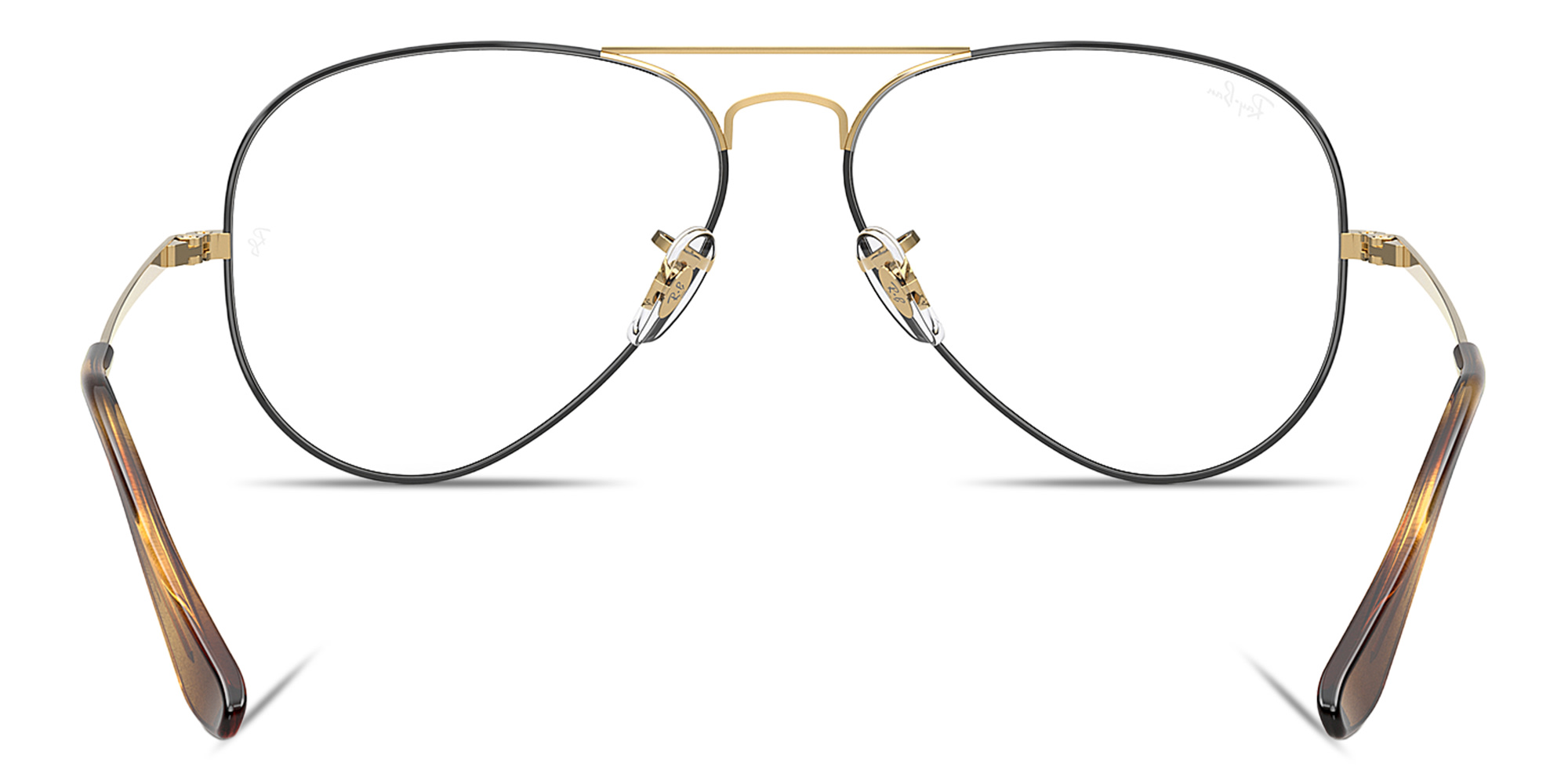 Ray-Ban Aviator Optics Unisex Wide Pilot Eyeglasses in Havana On Arista – Product Photo 4