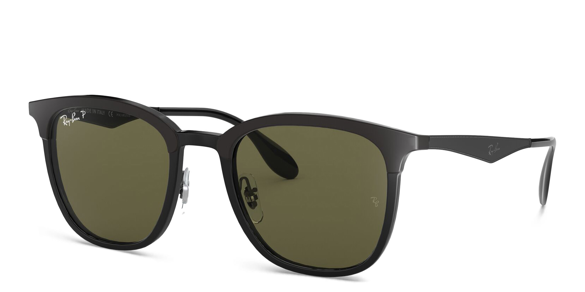 نظارة شمسية بإطار مربع للجنسين من راي بان بلون أسود - صورة المنتج 2