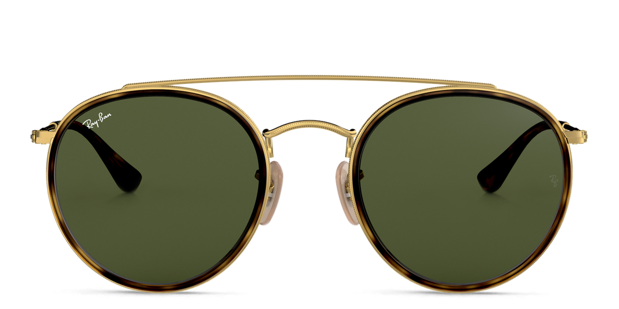 Ray-Ban Round Double Bridge Sunglasses in Gold – Product Photo 1