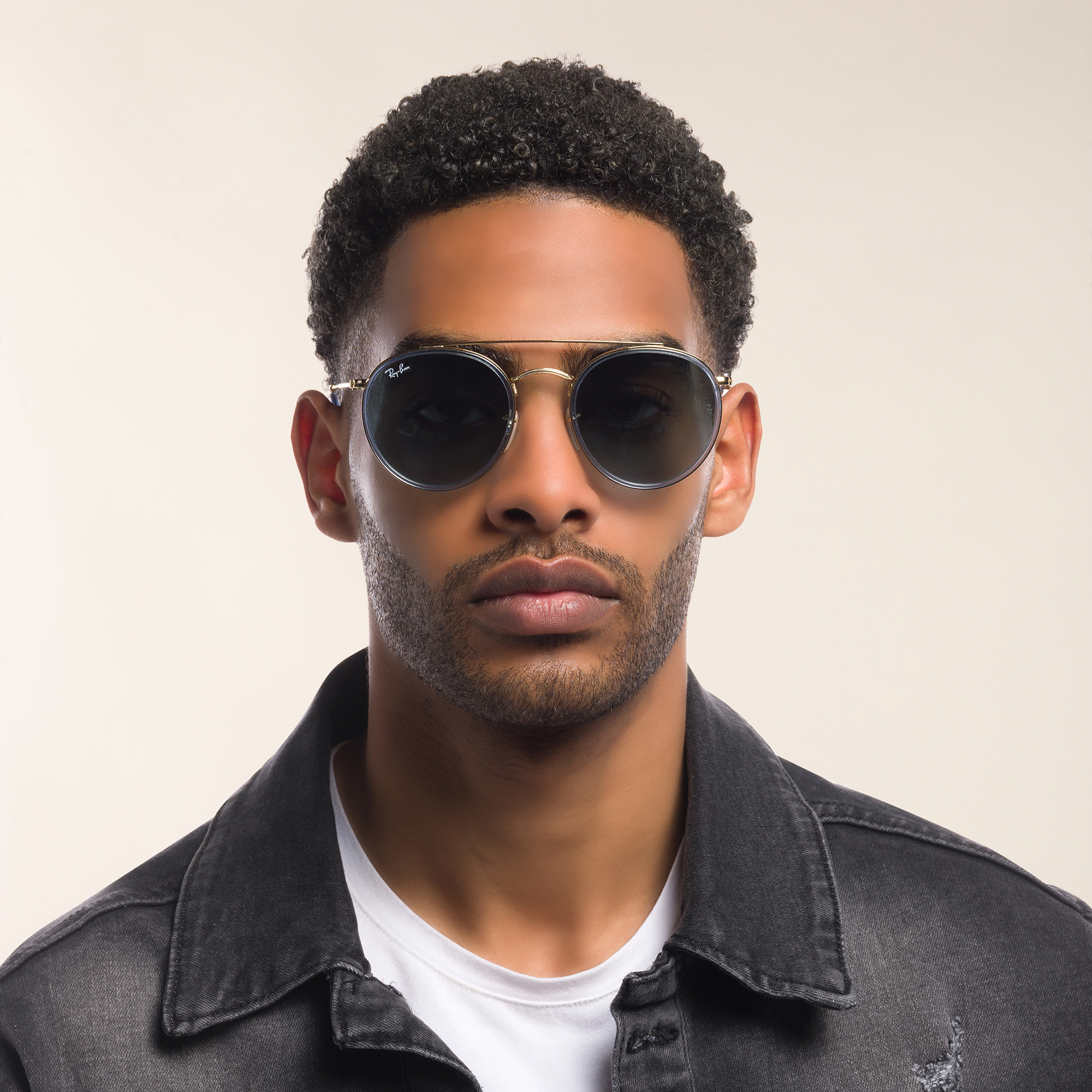 Ray-Ban Round Double Bridge Sunglasses in Gold – Product Photo 8