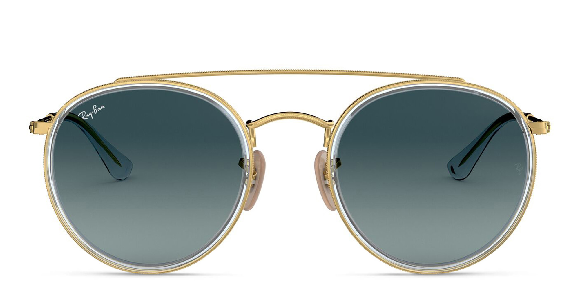 Ray-Ban Round Double Bridge Sunglasses in Gold – Product Photo 1