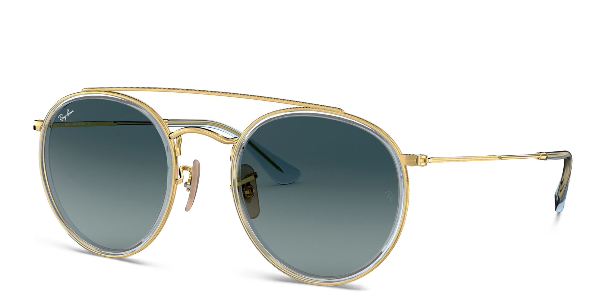 Ray-Ban Round Double Bridge Sunglasses in Gold – Product Photo 2