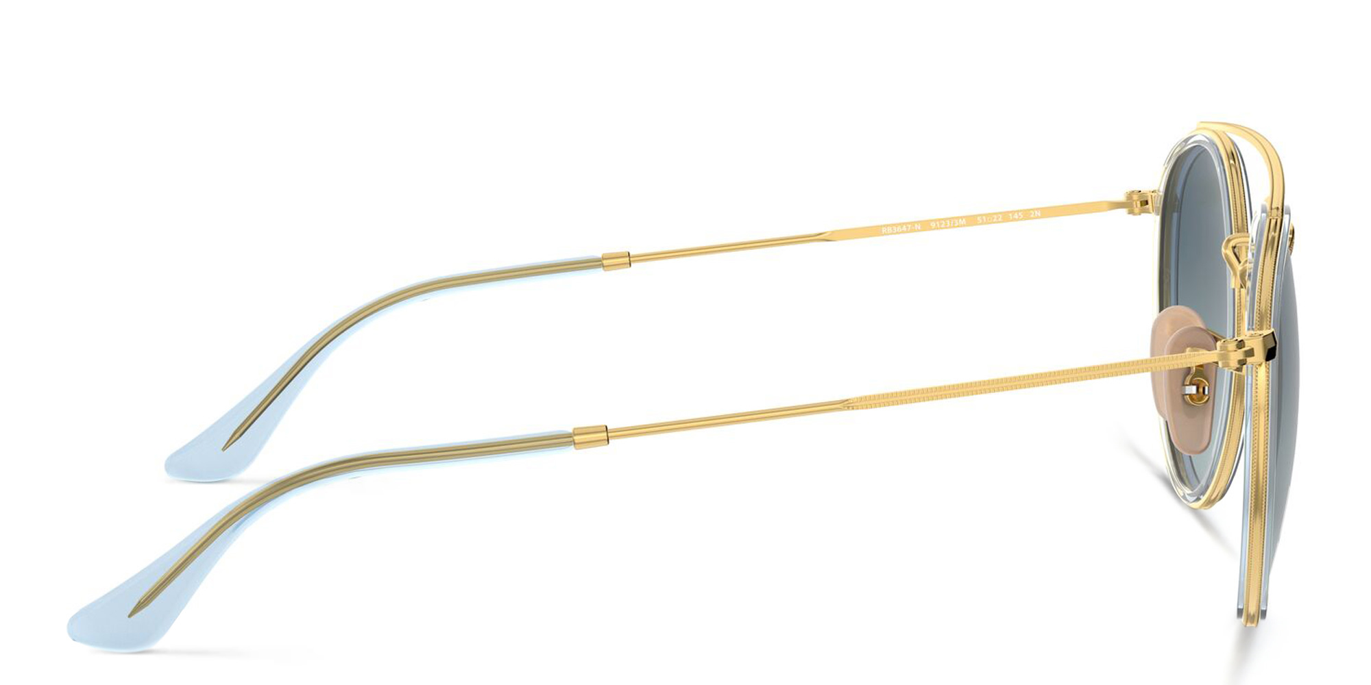 Ray-Ban Round Double Bridge Sunglasses in Gold – Product Photo 3