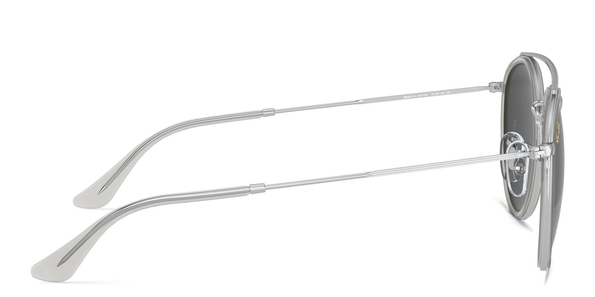 نظارة شمسية بإطار دائري للجنسين من راي بان بلون فضي - صورة المنتج 3