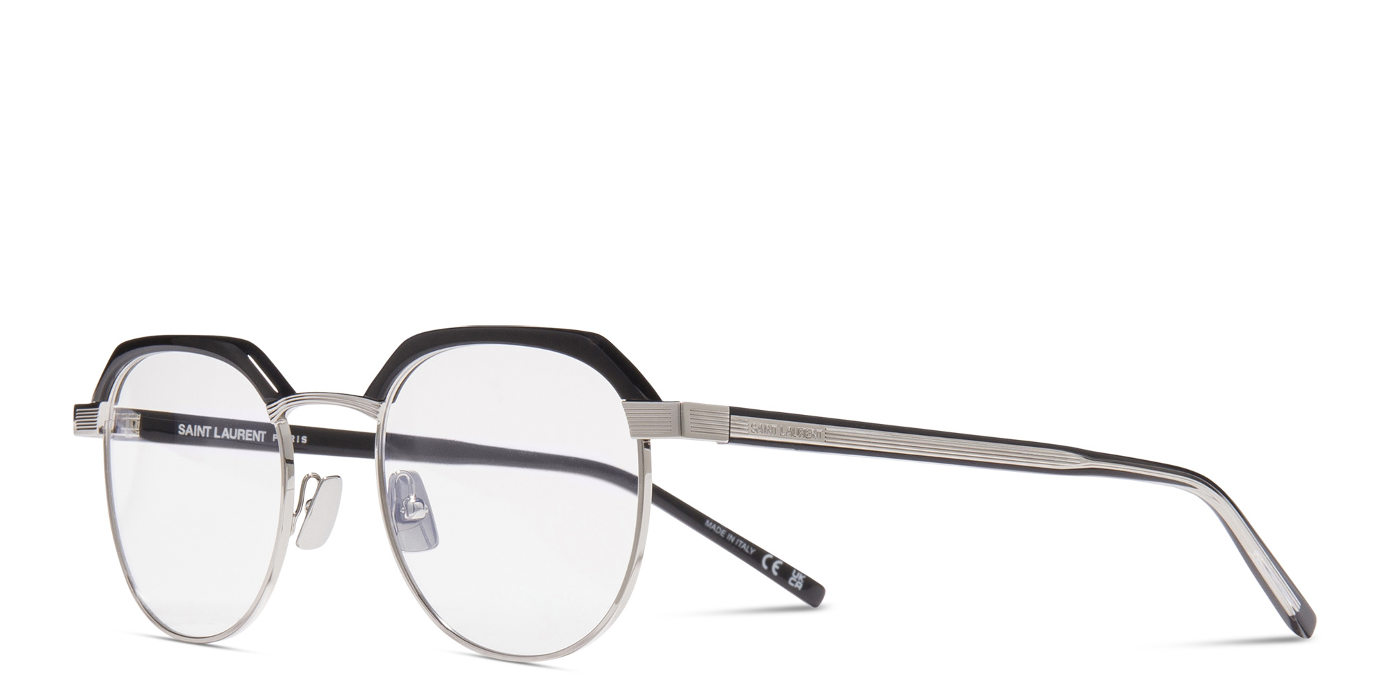 SAINT LAURENT Unisex Round Eyeglasses in Black – Product Photo 2