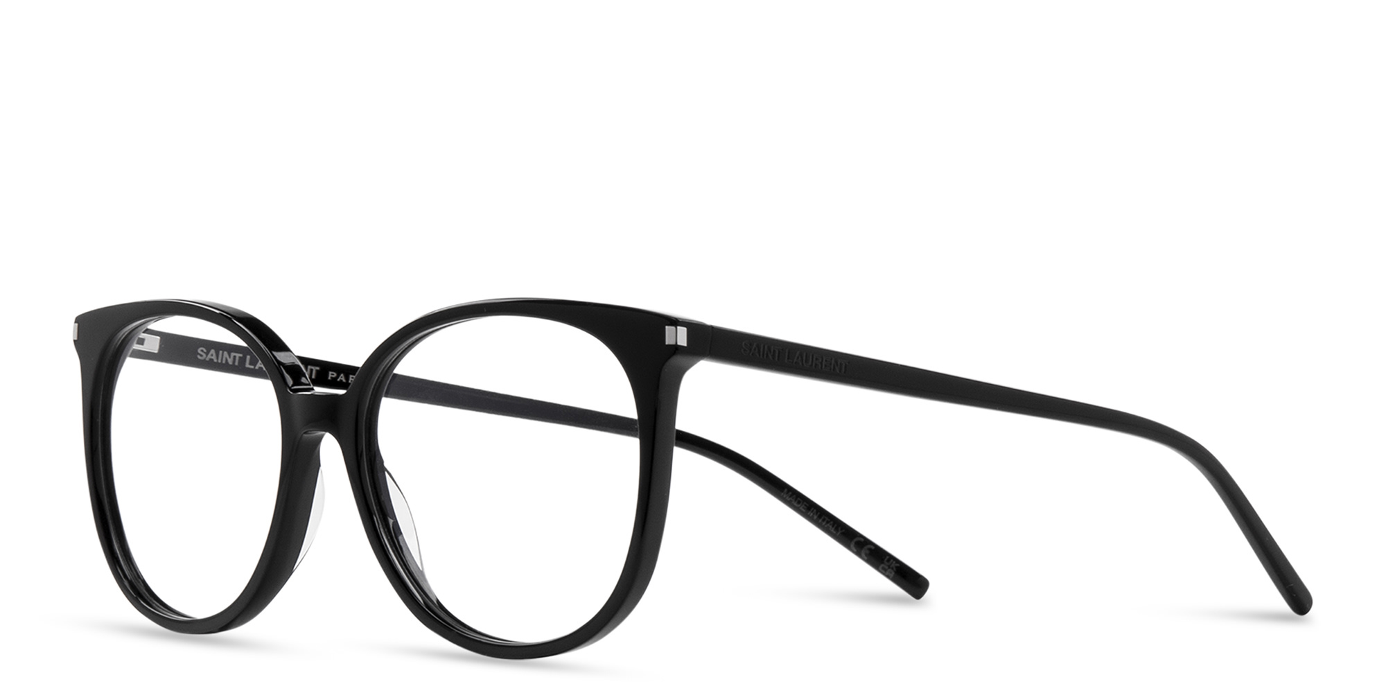 SAINT LAURENT Round Eyeglasses in Black – Product Photo 2