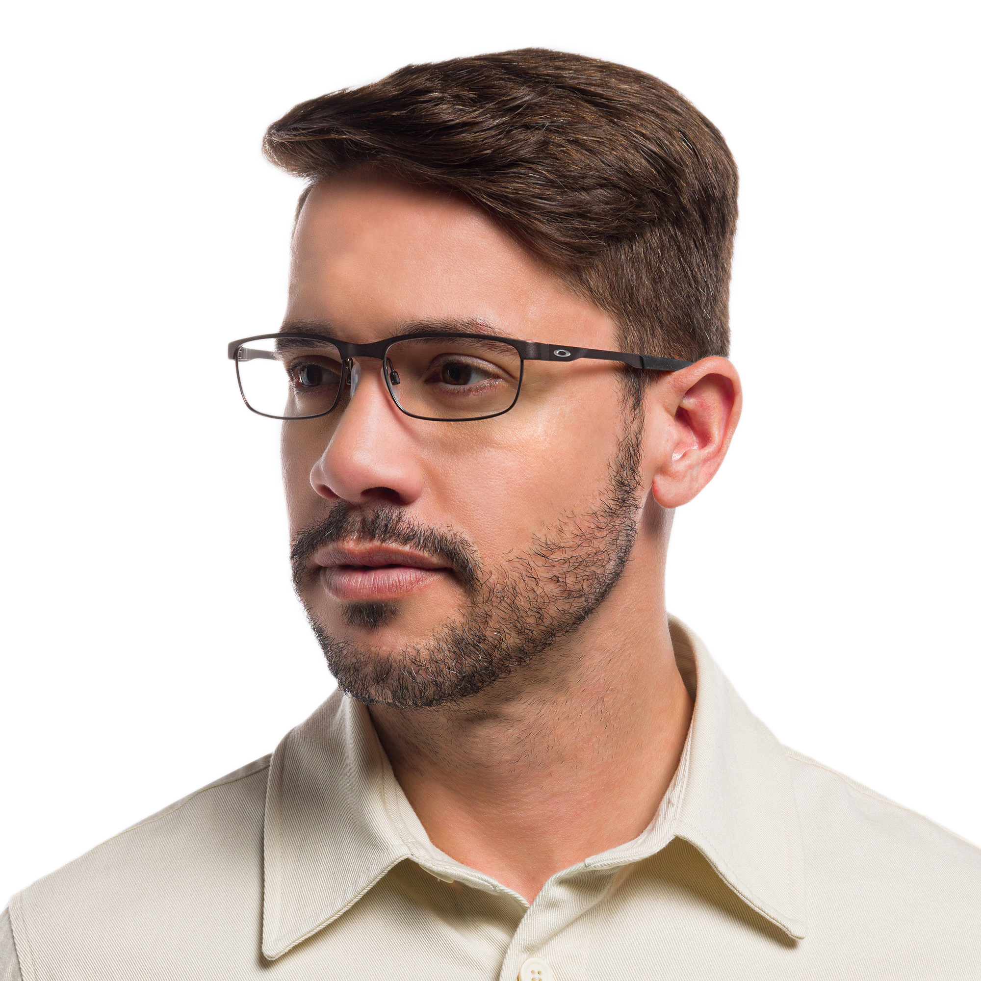 نظارات طبية ستيل بليت بإطار مستطيل من اوكلي بلون رمادي - صورة المنتج 5