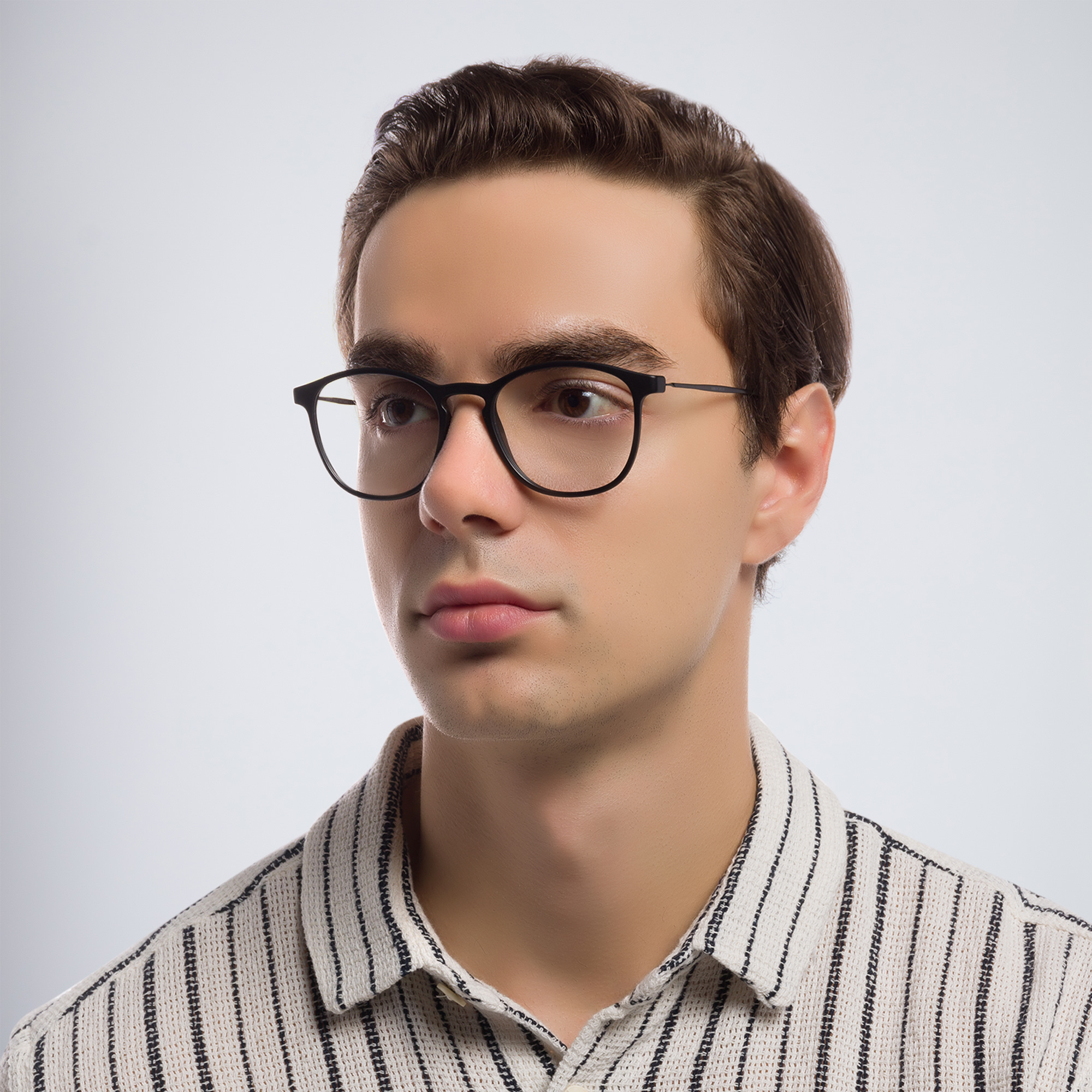 GIORGIO ARMANI Round Eyeglasses in Matte Black – Product Photo 5